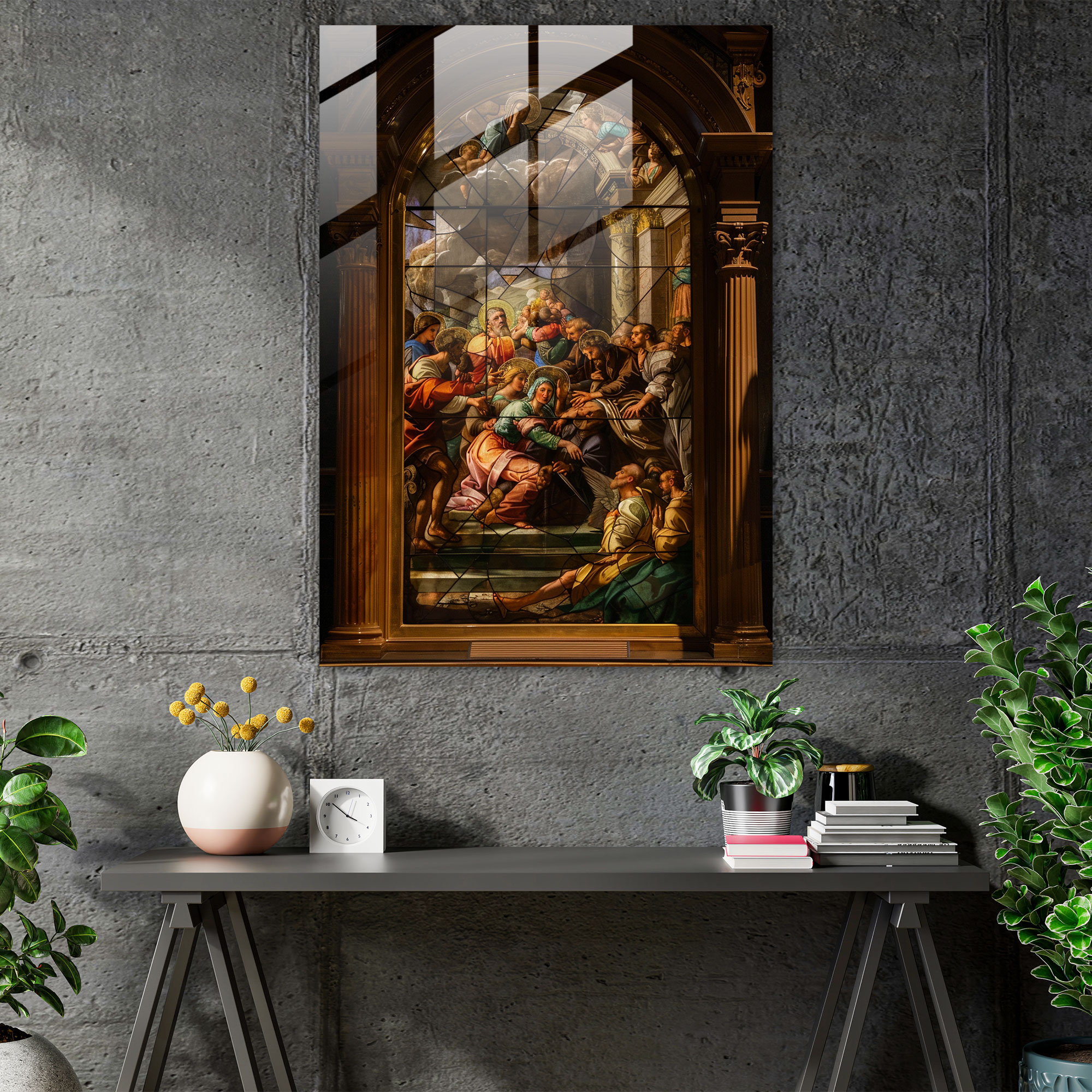 Raffaello Sanzio Glass Wall Art - The Deposition - Raffaello Sanzio, Home Decoration, Modern Art, Glass Wall Art