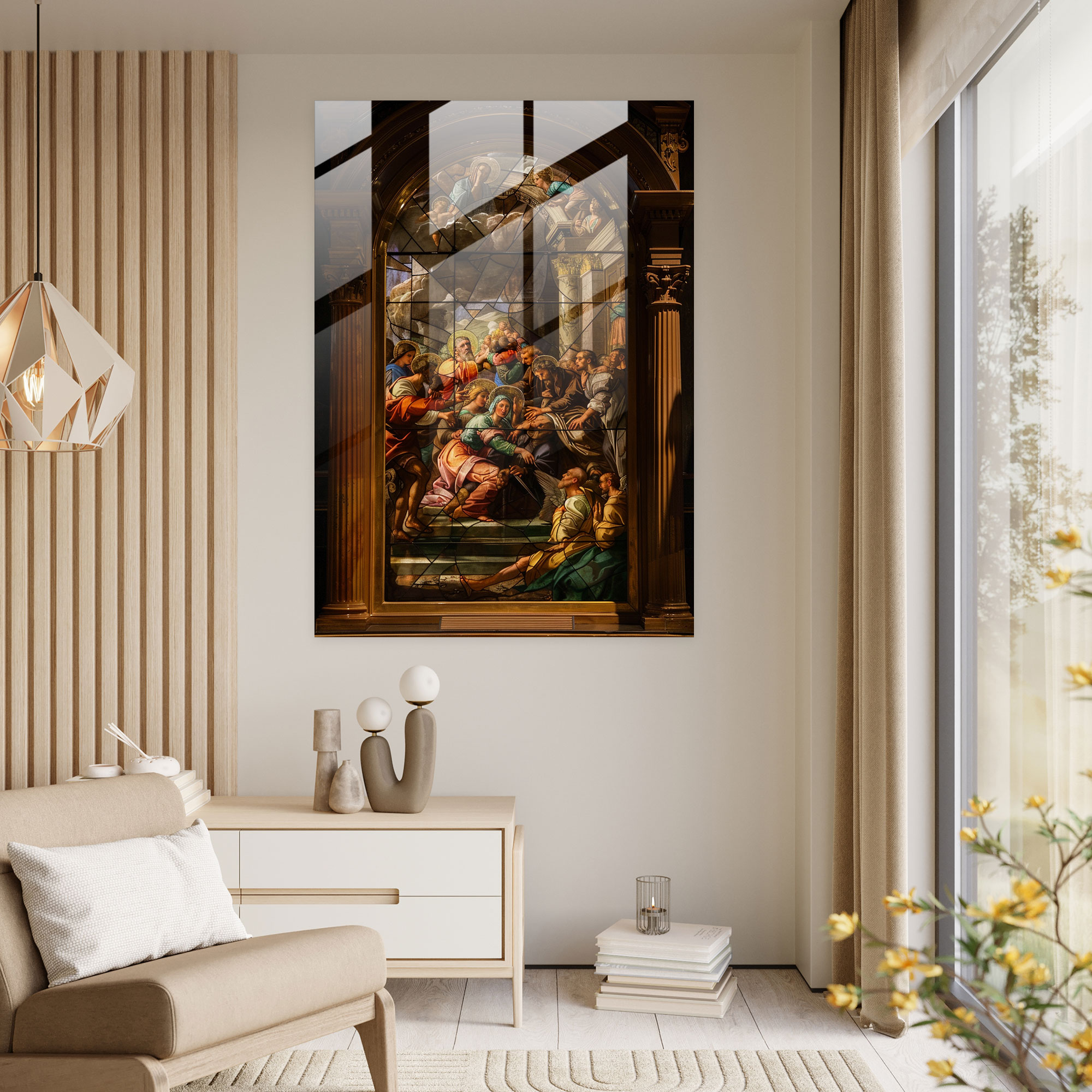 Raffaello Sanzio Glass Wall Art - The Deposition - Raffaello Sanzio, Home Decoration, Modern Art, Glass Wall Art