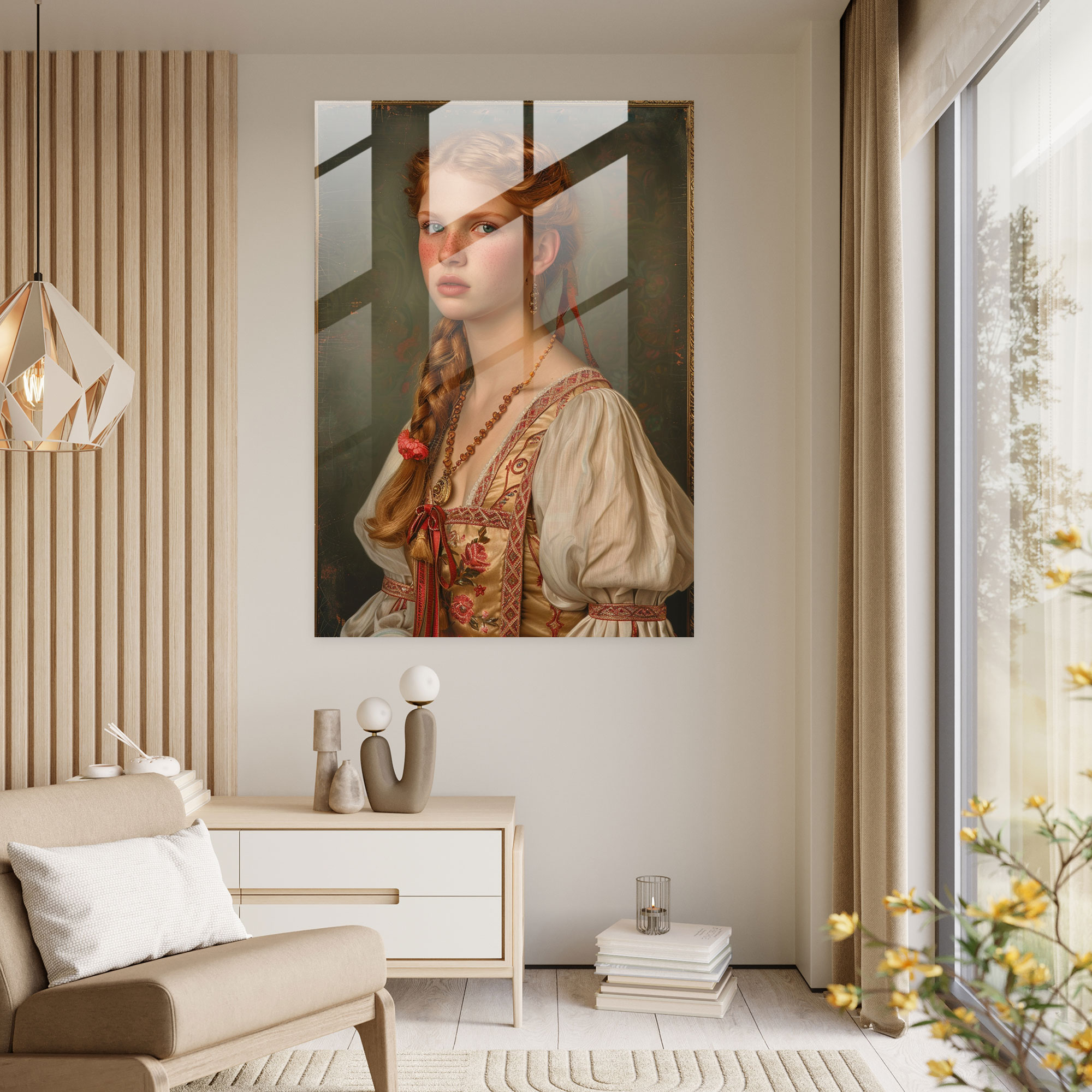 Raffaello Sanzio Cam Tablo Sanatı - Modern Sanat Tasarımı