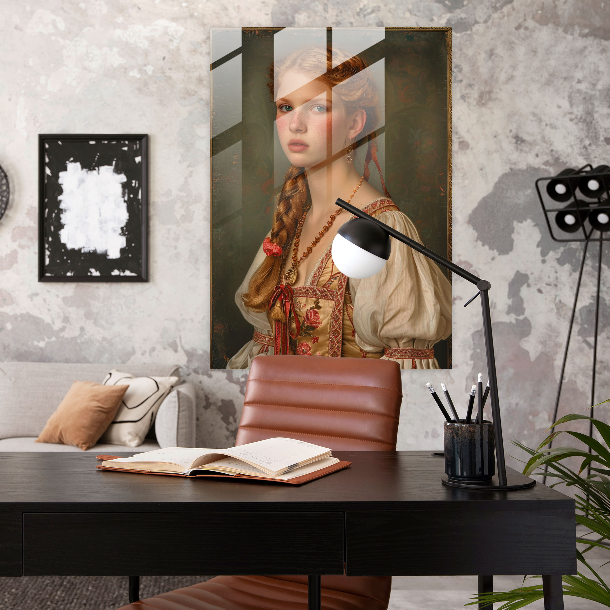 Raffaello Sanzio Cam Tablo Sanatı - Modern Sanat Tasarımı
