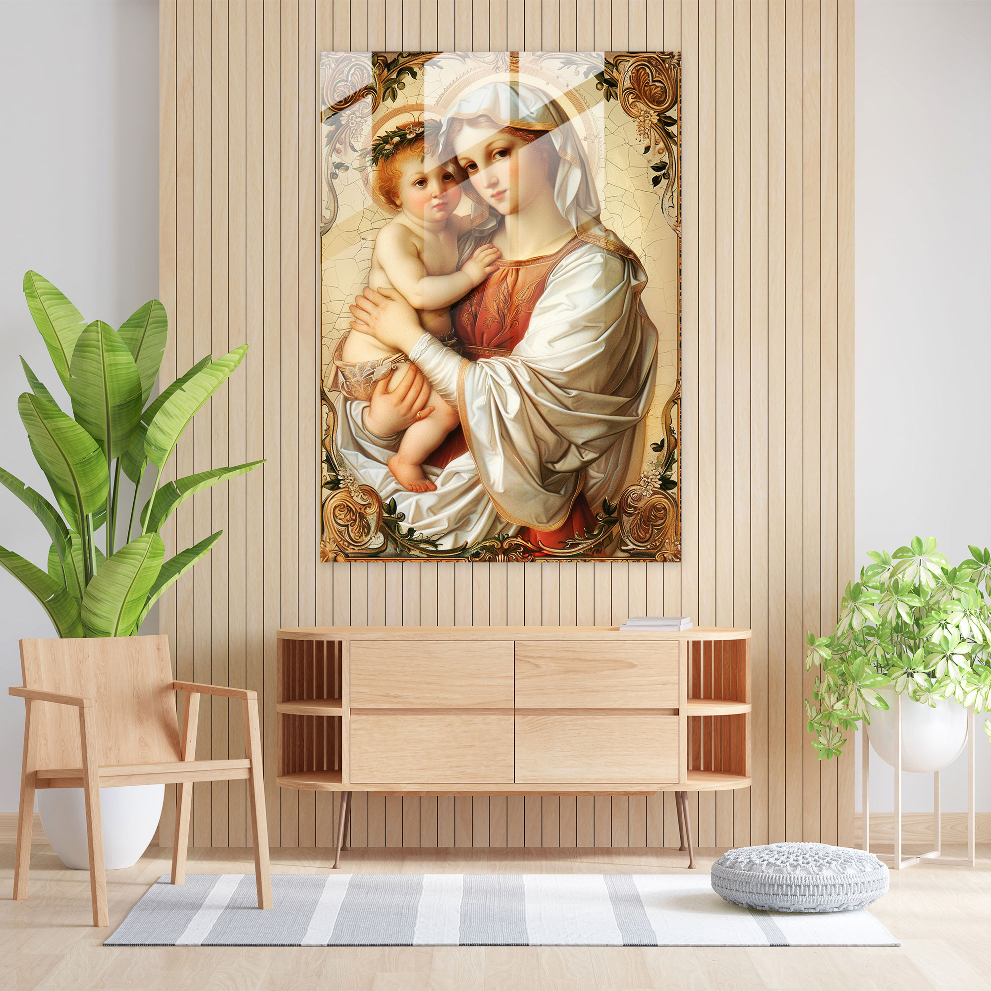 Raffaello Sanzio Cam Tablo - Raffaello Sanzio Cam Sanatı Cam Tablo