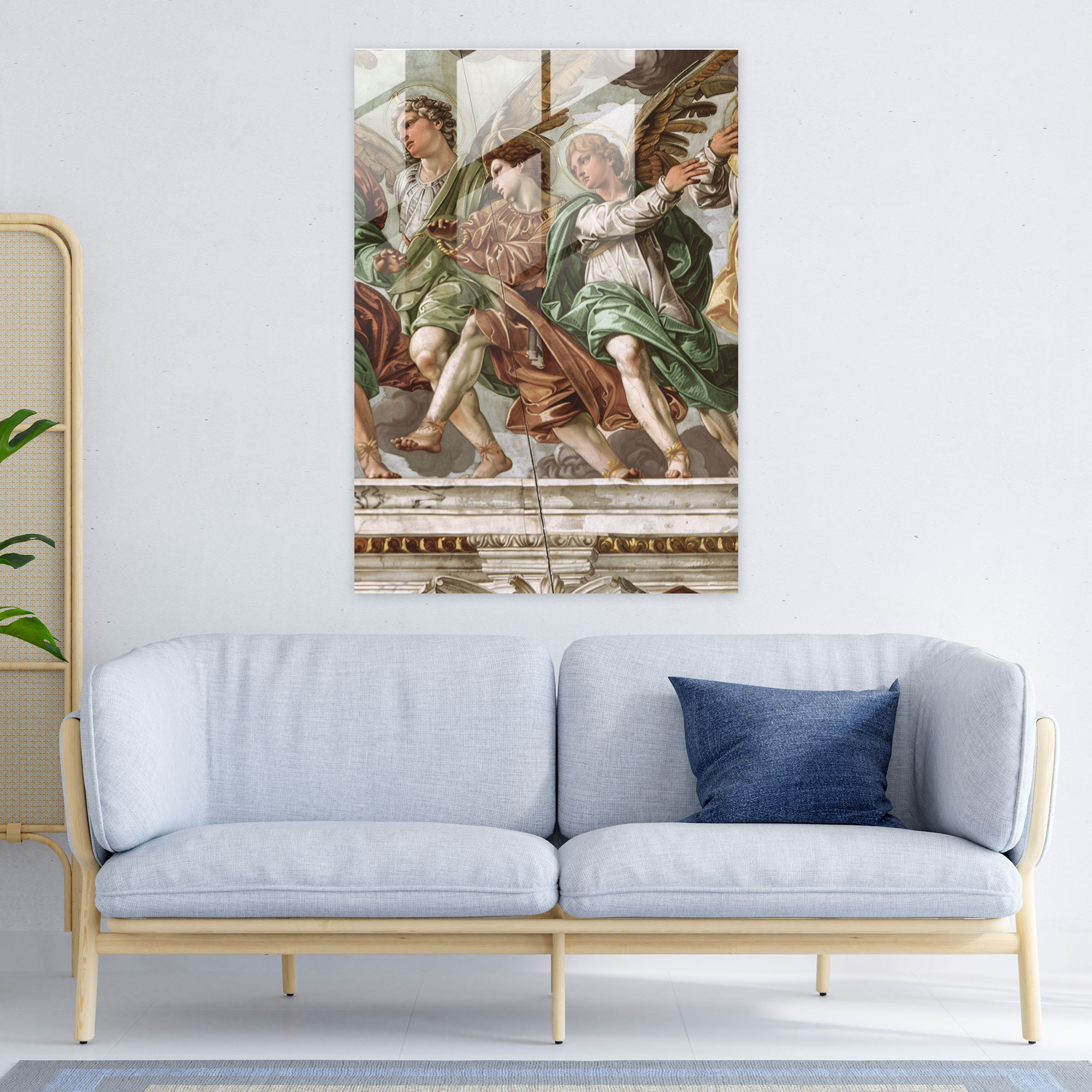 Raffaello Sanzio Cam Tablo Sanatı - Modern Sanat Tipli Raffaello Sanzio Cam Tablo