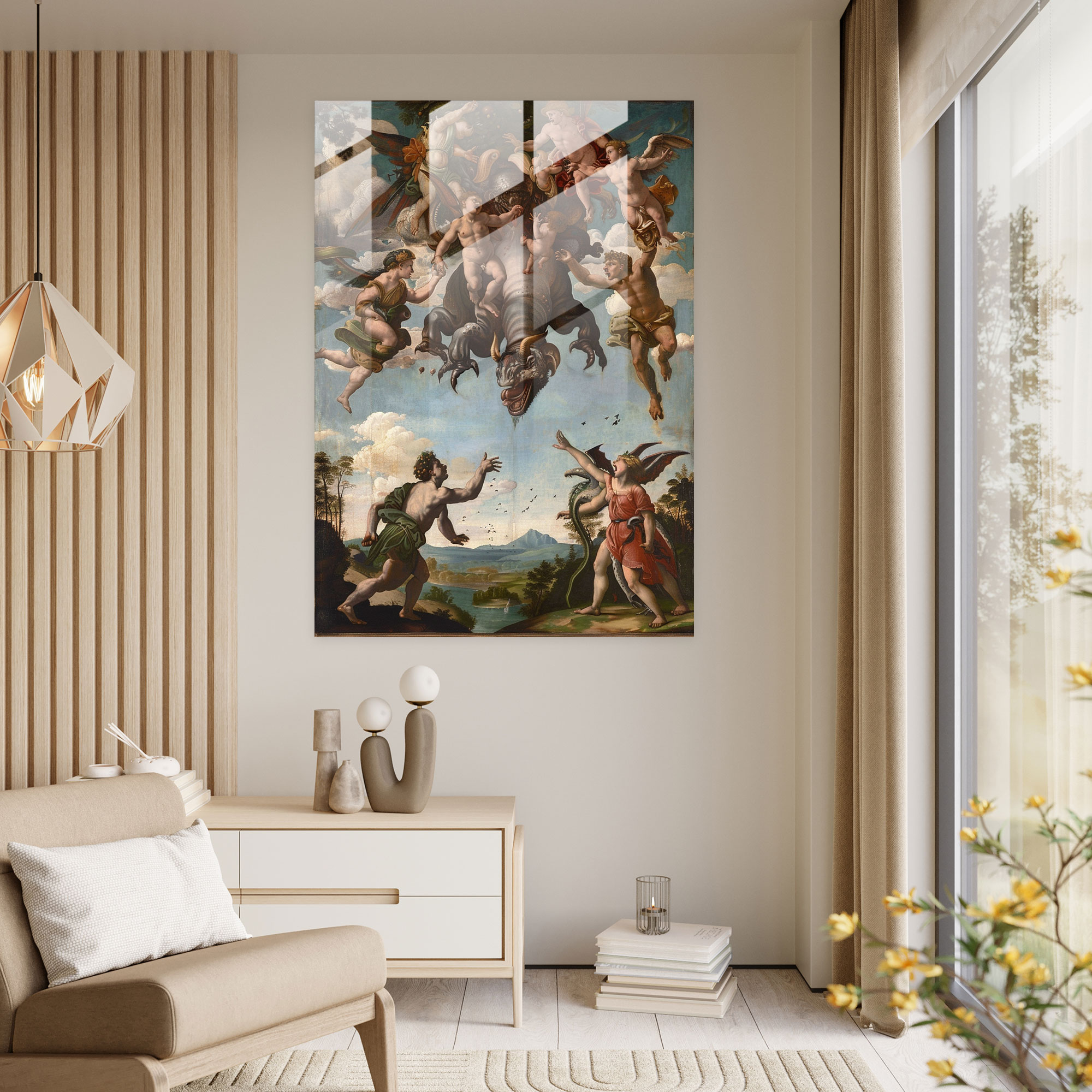 Raffaello Sanzio Cam Tablo Sanatı - Ev Dekorasyonu Modern Sanat
