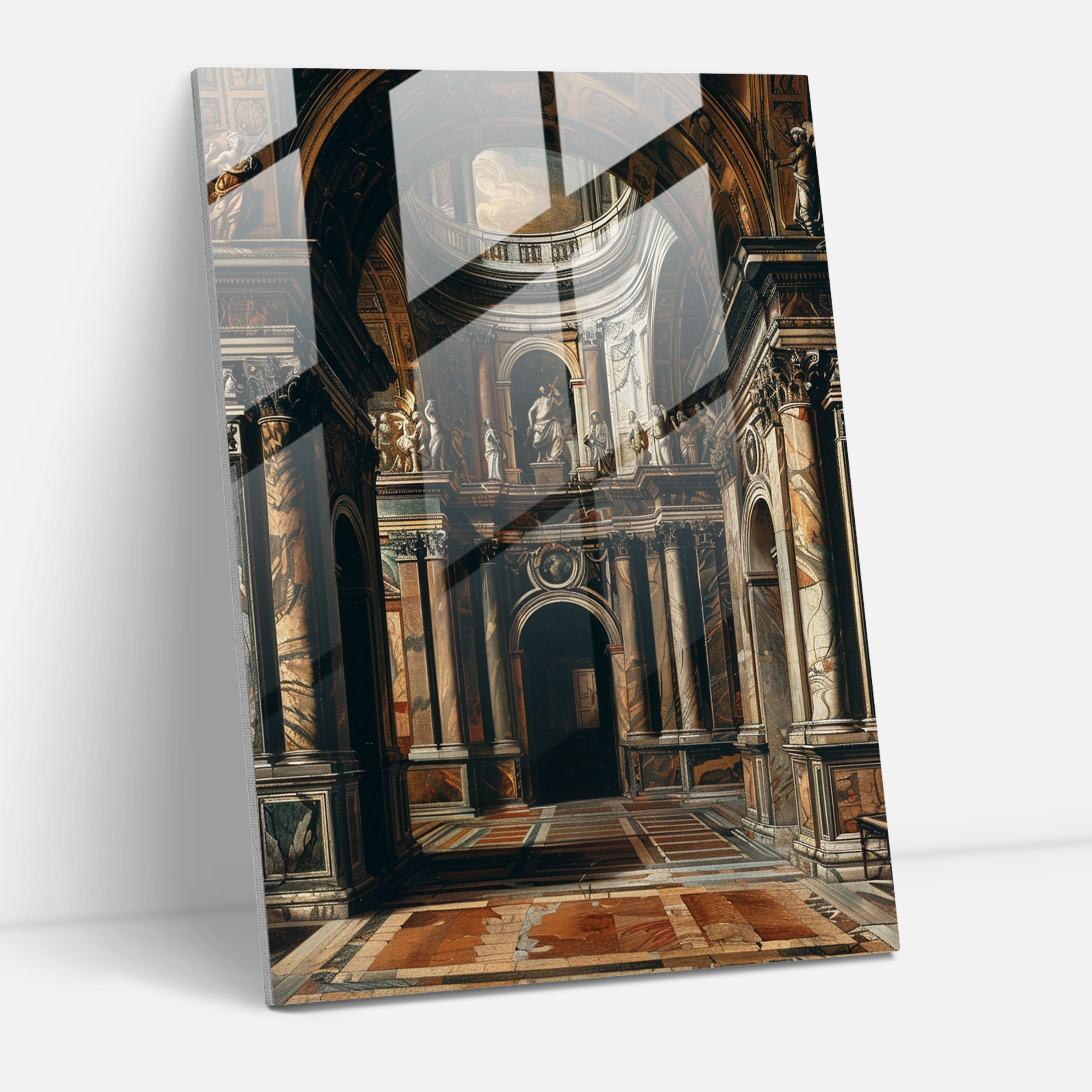 Mimari Cam Tablo - Raffaello Sanzio Modern Sanat Cam Sanatı Cam Tablo