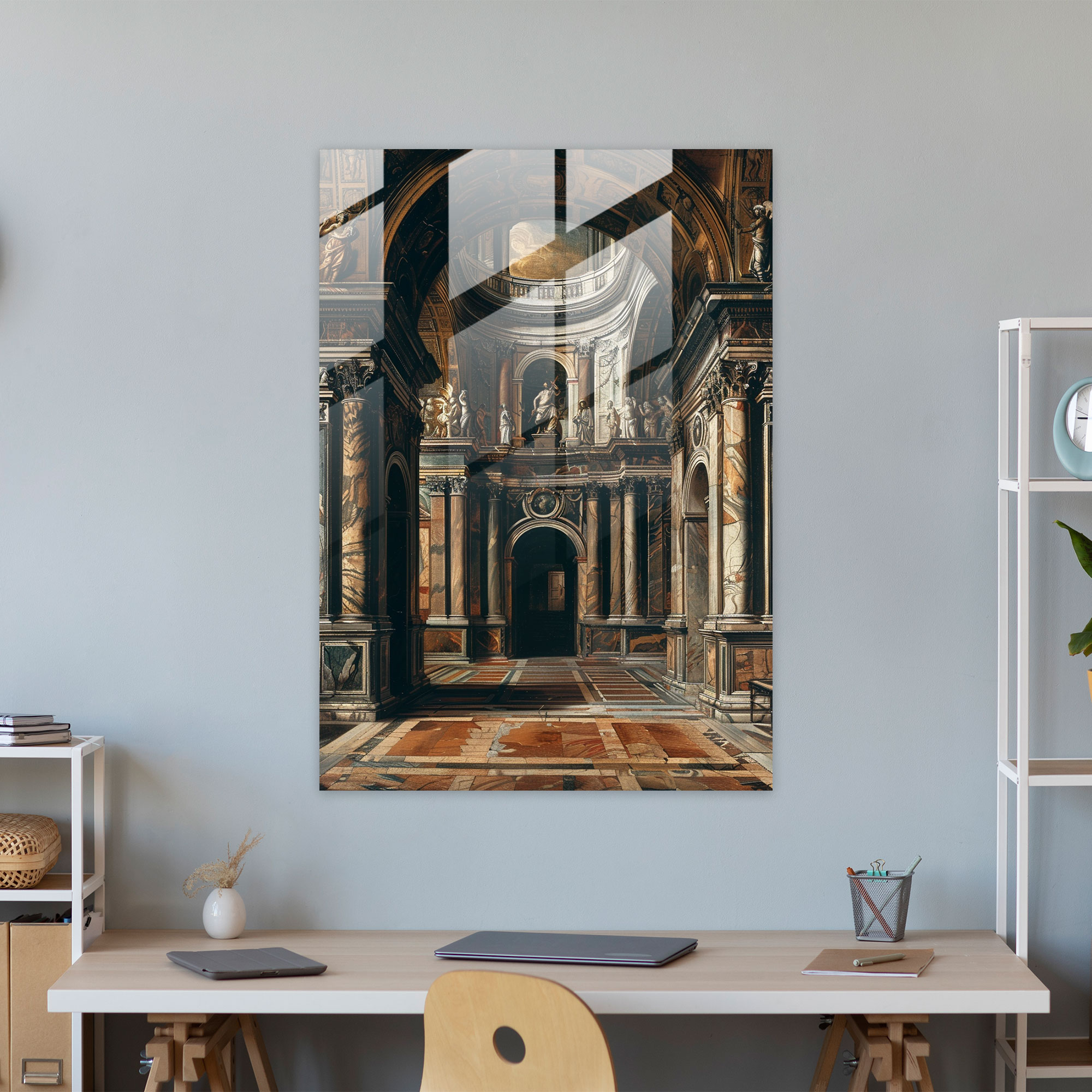 Mimari Cam Tablo - Raffaello Sanzio Modern Sanat Cam Sanatı Cam Tablo