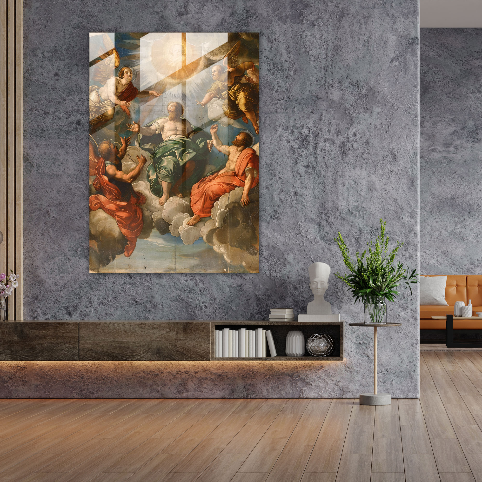 Uzaylı Cam Sanatı - Raffaello Sanzio Modern Sanat Cam Tablo