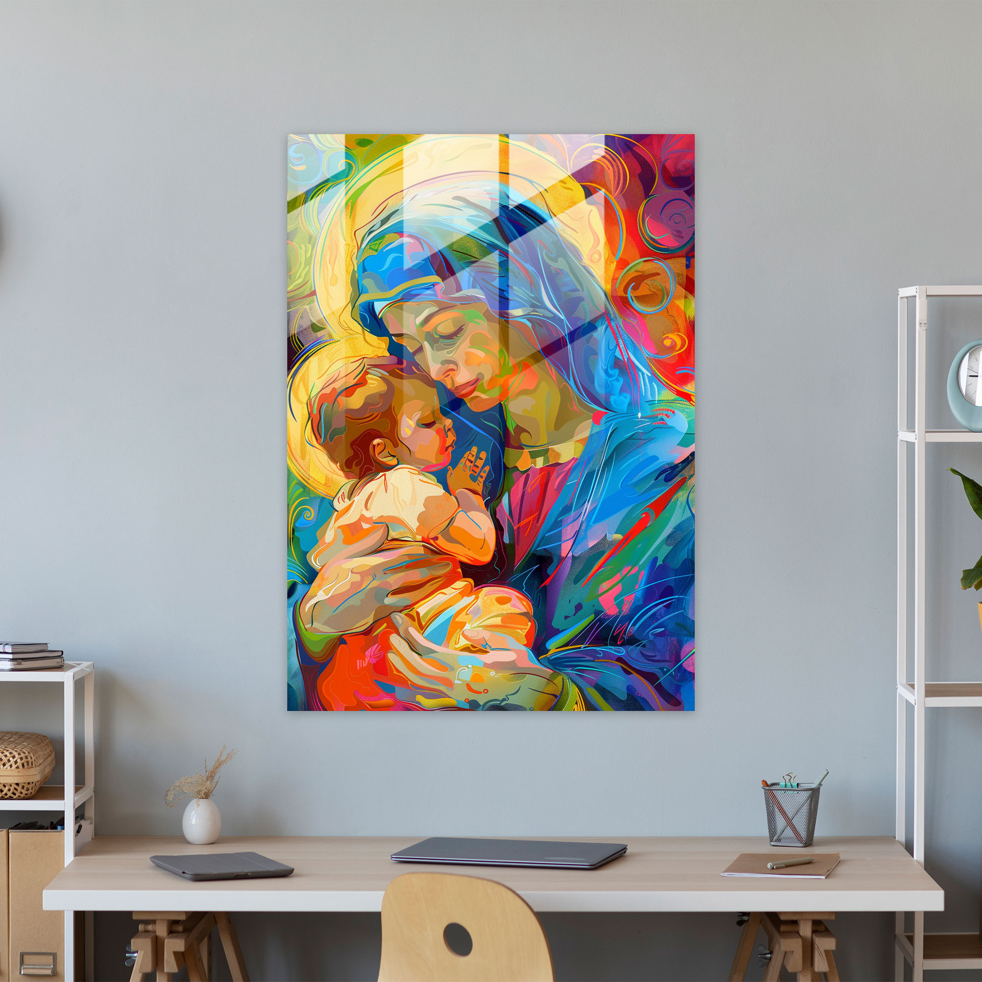 Raffaello Sanzio Cam Tablo - Ev Dekorasyonu Modern Sanat Cam Duvar Sanatı