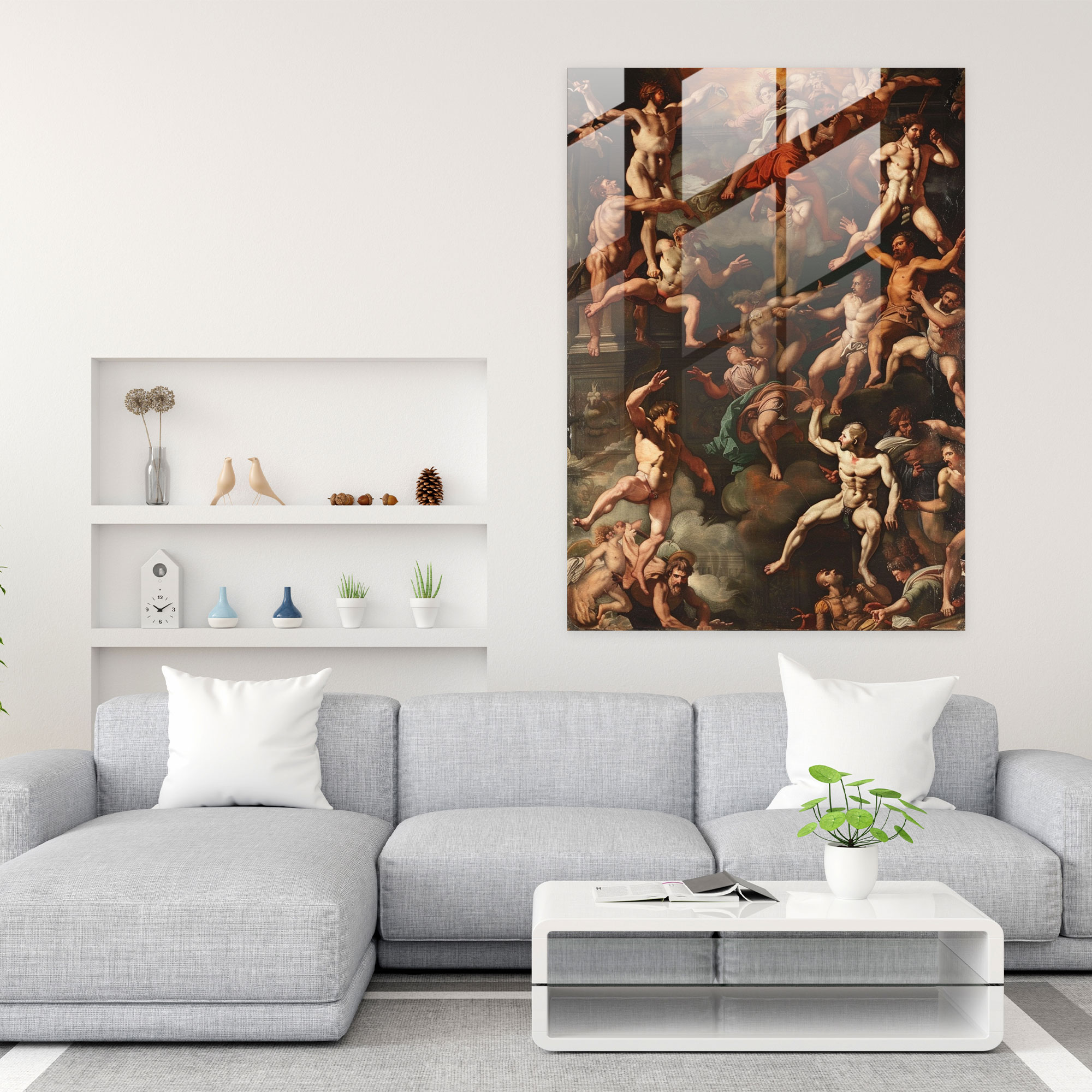 Raffaello Sanzio Cam Tablo - Modern Sanat Ev Dekorasyonu için Raffaello Sanzio Cam Tablo