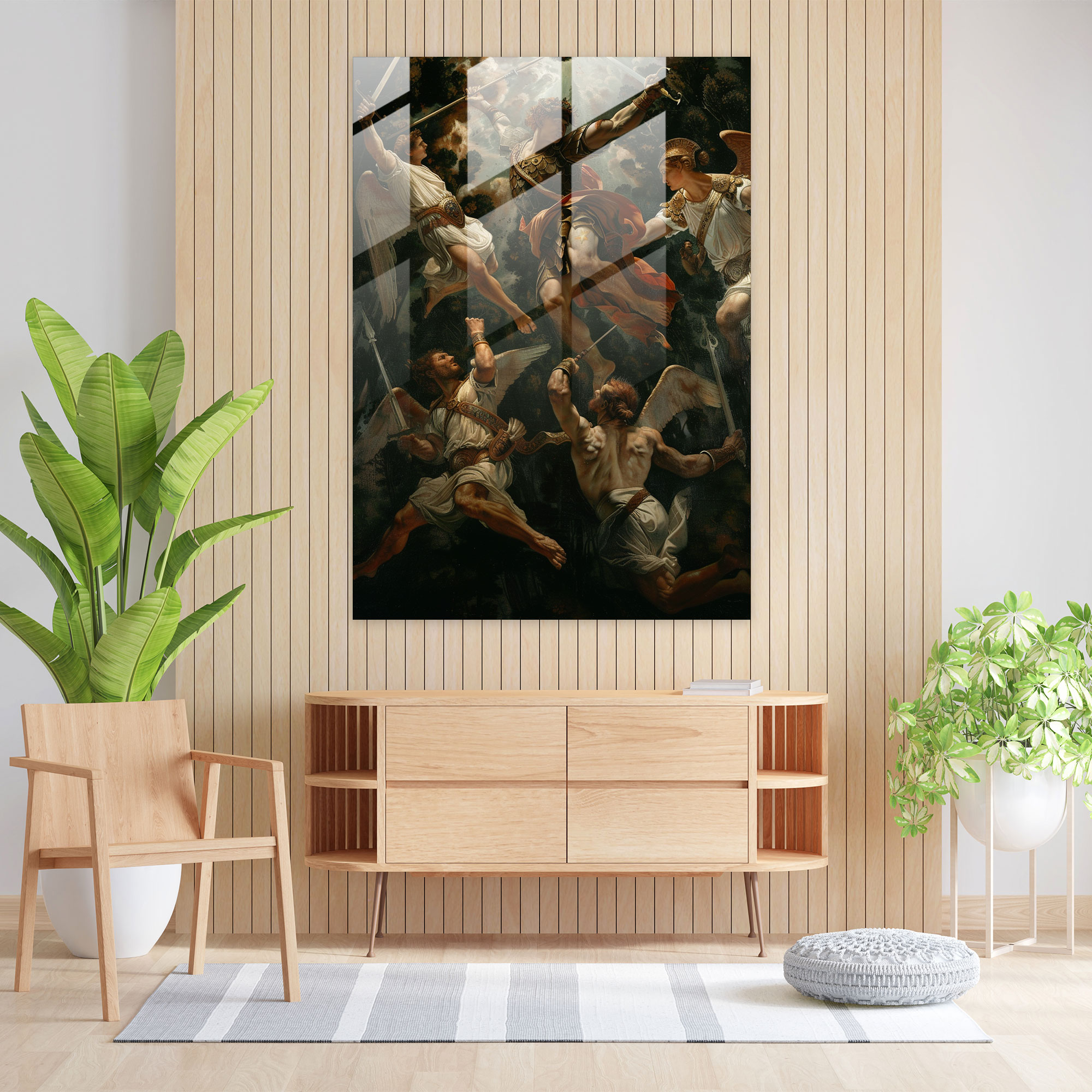 Raffaello Sanzio Modern Sanat Cam Tablo Ev Dekorasyonu