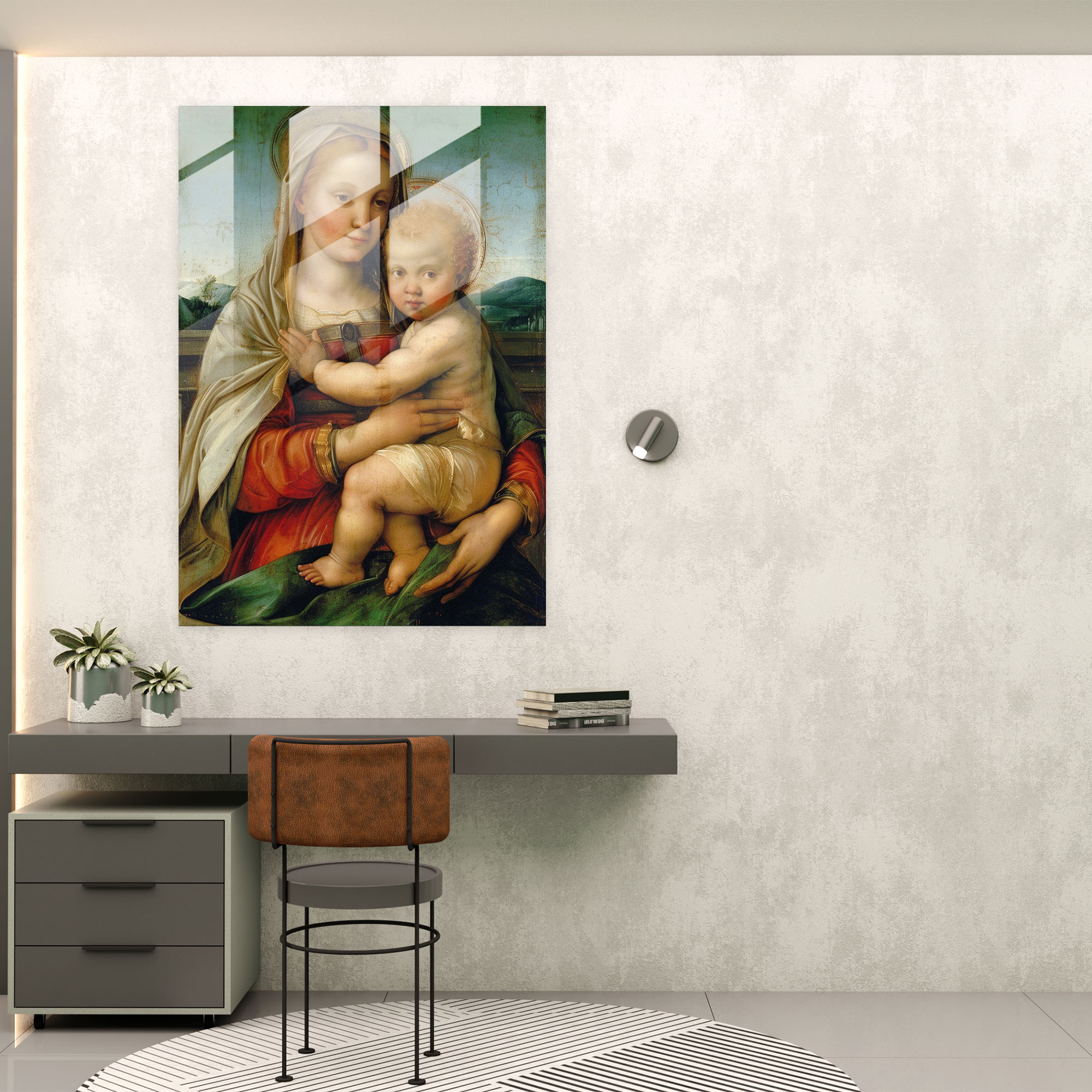 Raffaello Sanzio Cam Tablo Sanatı - Modern Sanat Duvar Dekorasyonu