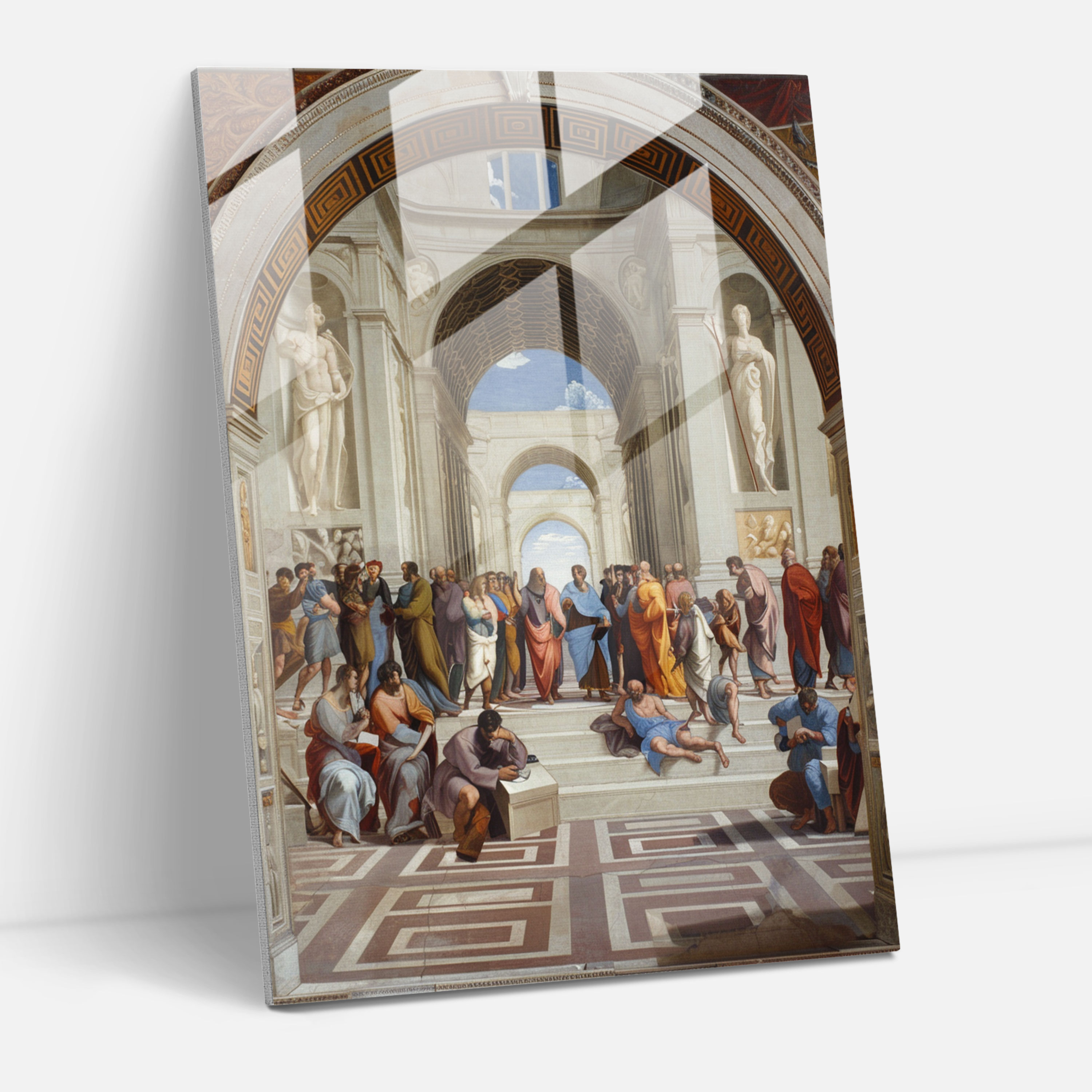 Raffaello Sanzio Modern Sanat Cam Tablo - Raffaello Sanzio Cam Tablo Cam Duvar Sanatı