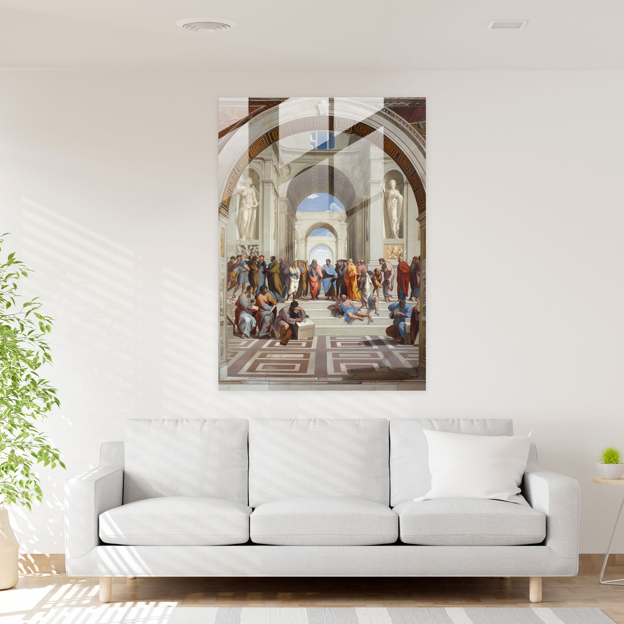 Raffaello Sanzio Modern Sanat Cam Tablo - Raffaello Sanzio Cam Tablo Cam Duvar Sanatı