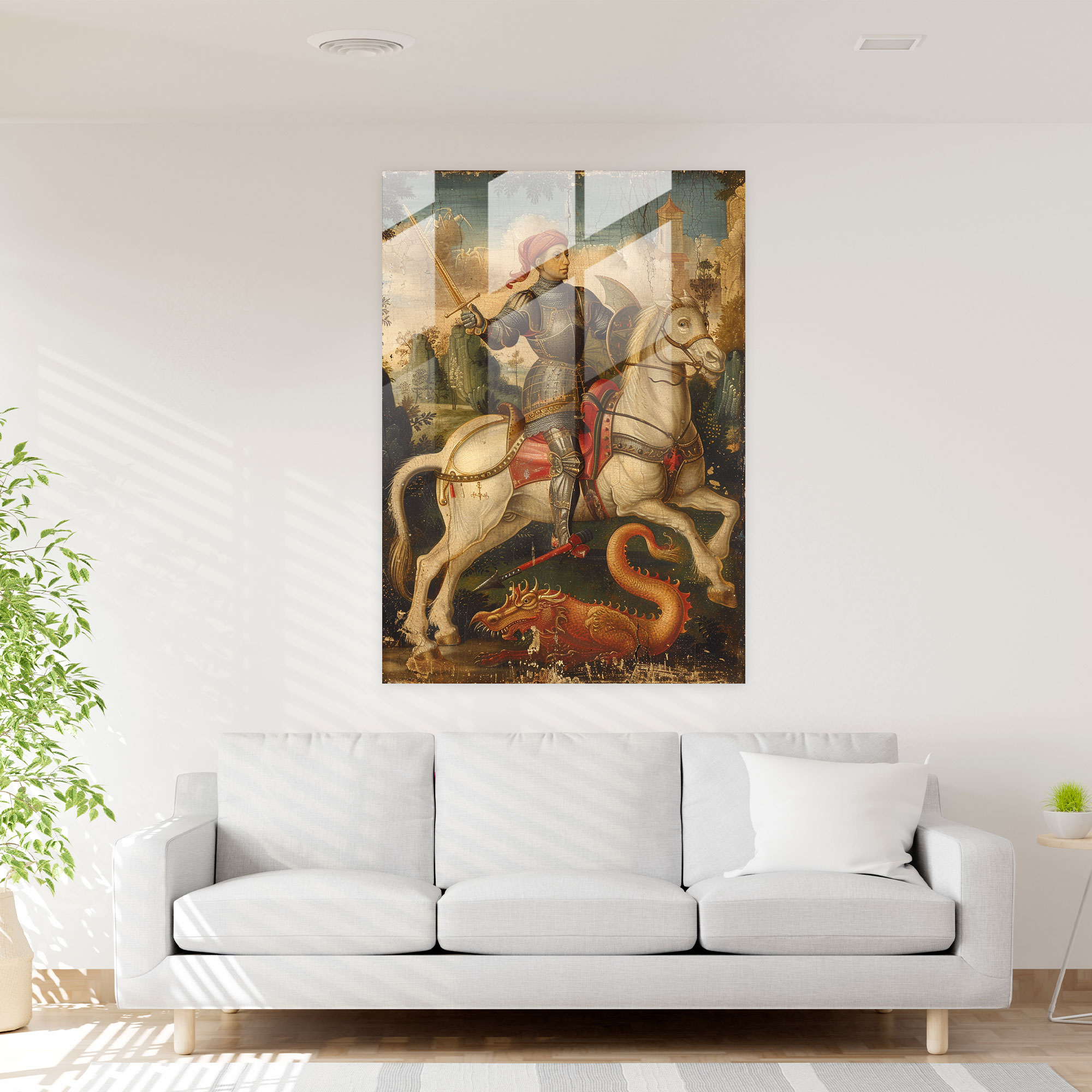 Raffaello Sanzio Ev Dekorasyonu Cam Tablo - Modern Sanat