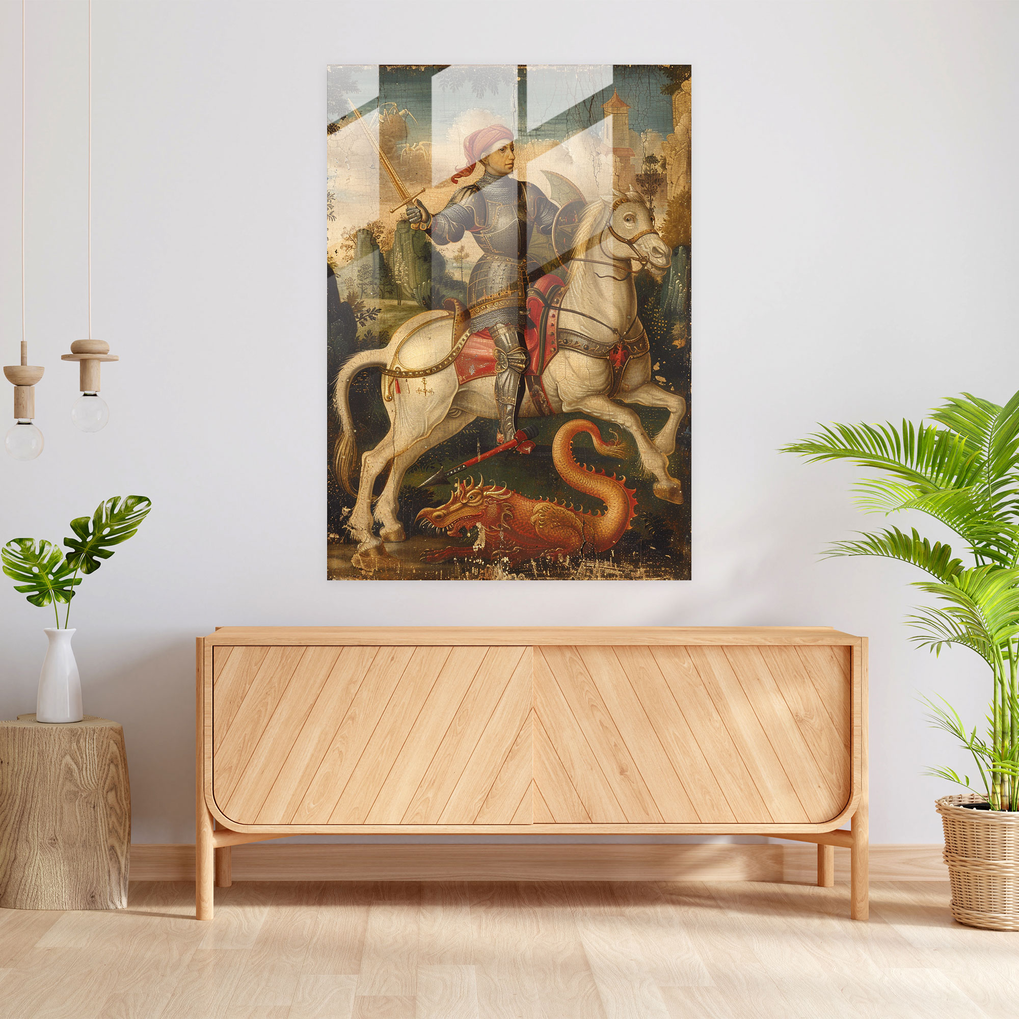 Raffaello Sanzio Ev Dekorasyonu Cam Tablo - Modern Sanat