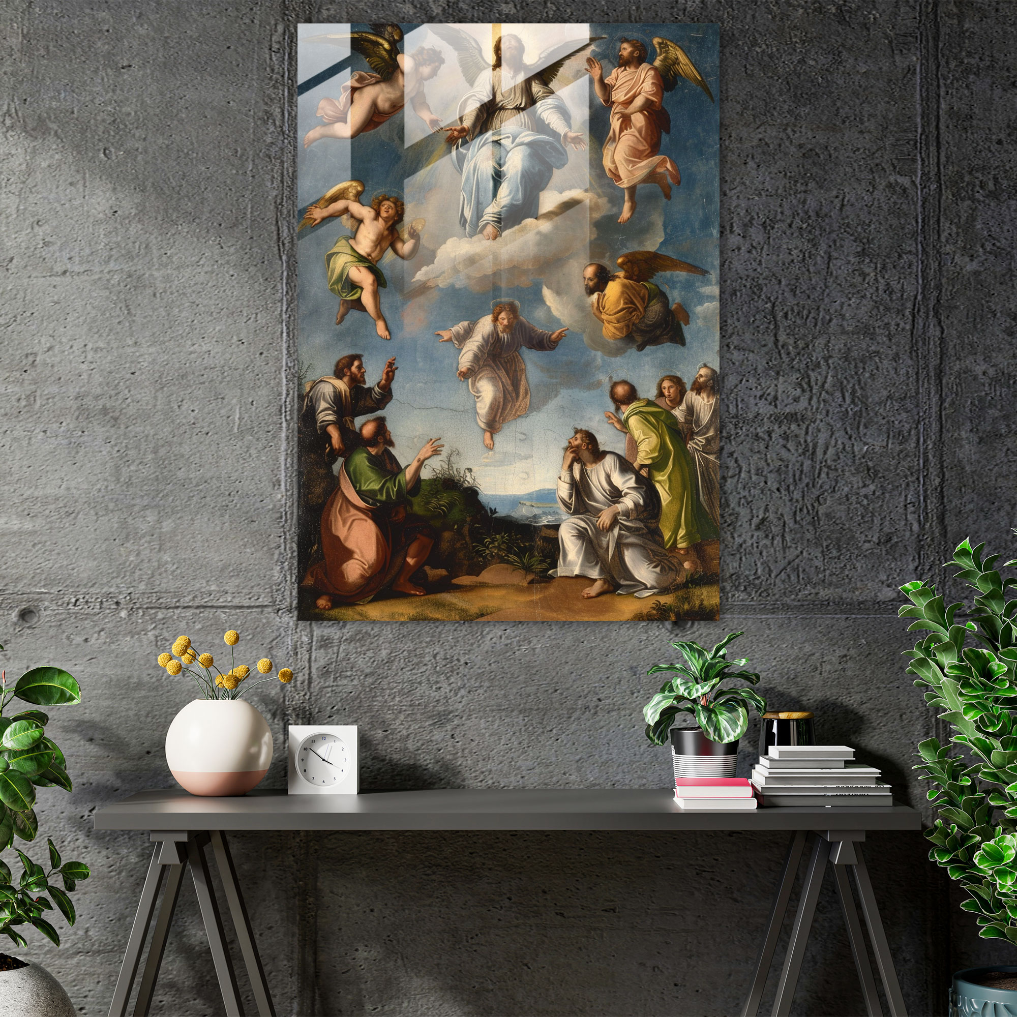 Raffaello Sanzio Biblikal Cam Tablo - Ev Dekorasyonu ve Modern Sanat