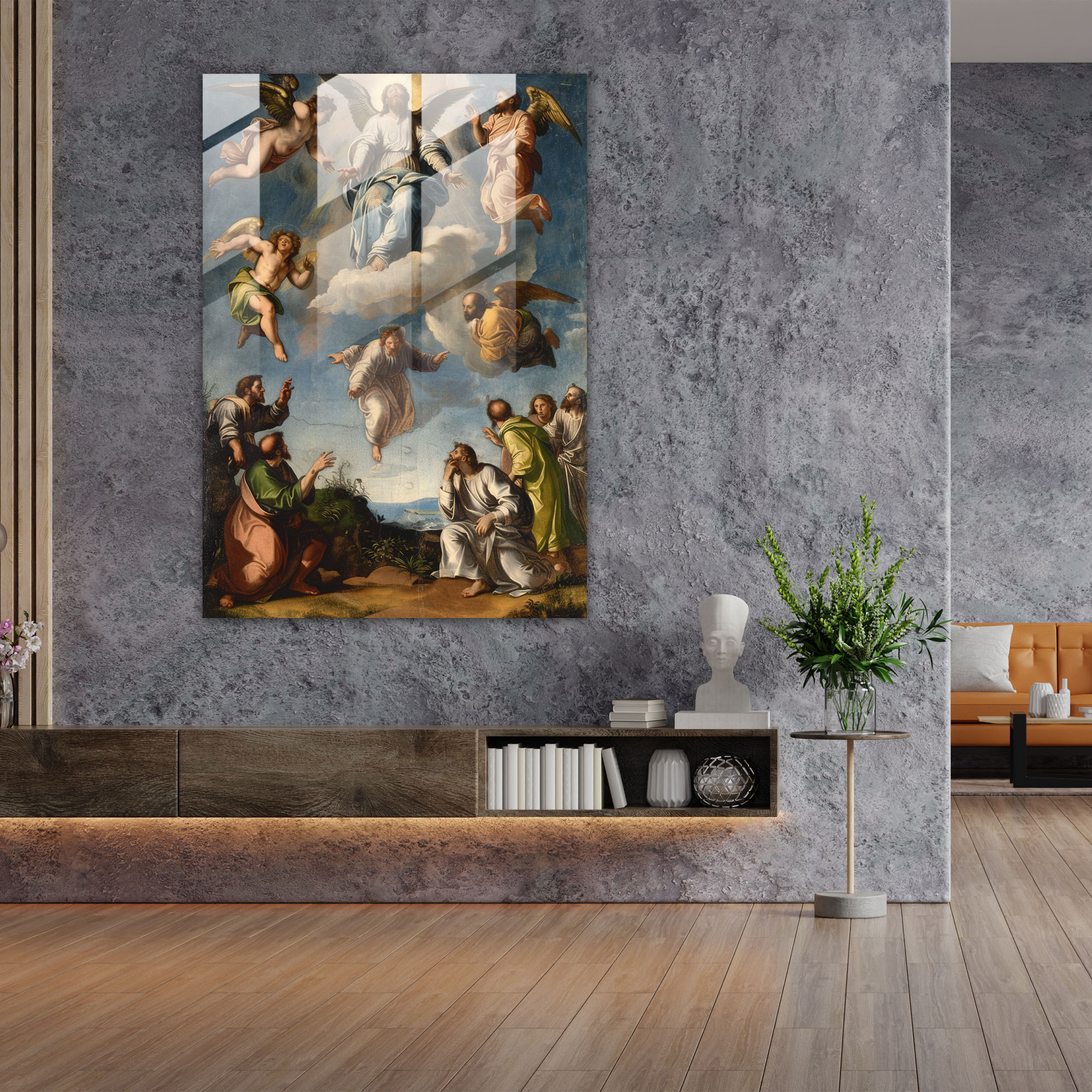 Raffaello Sanzio Biblikal Cam Tablo - Ev Dekorasyonu ve Modern Sanat