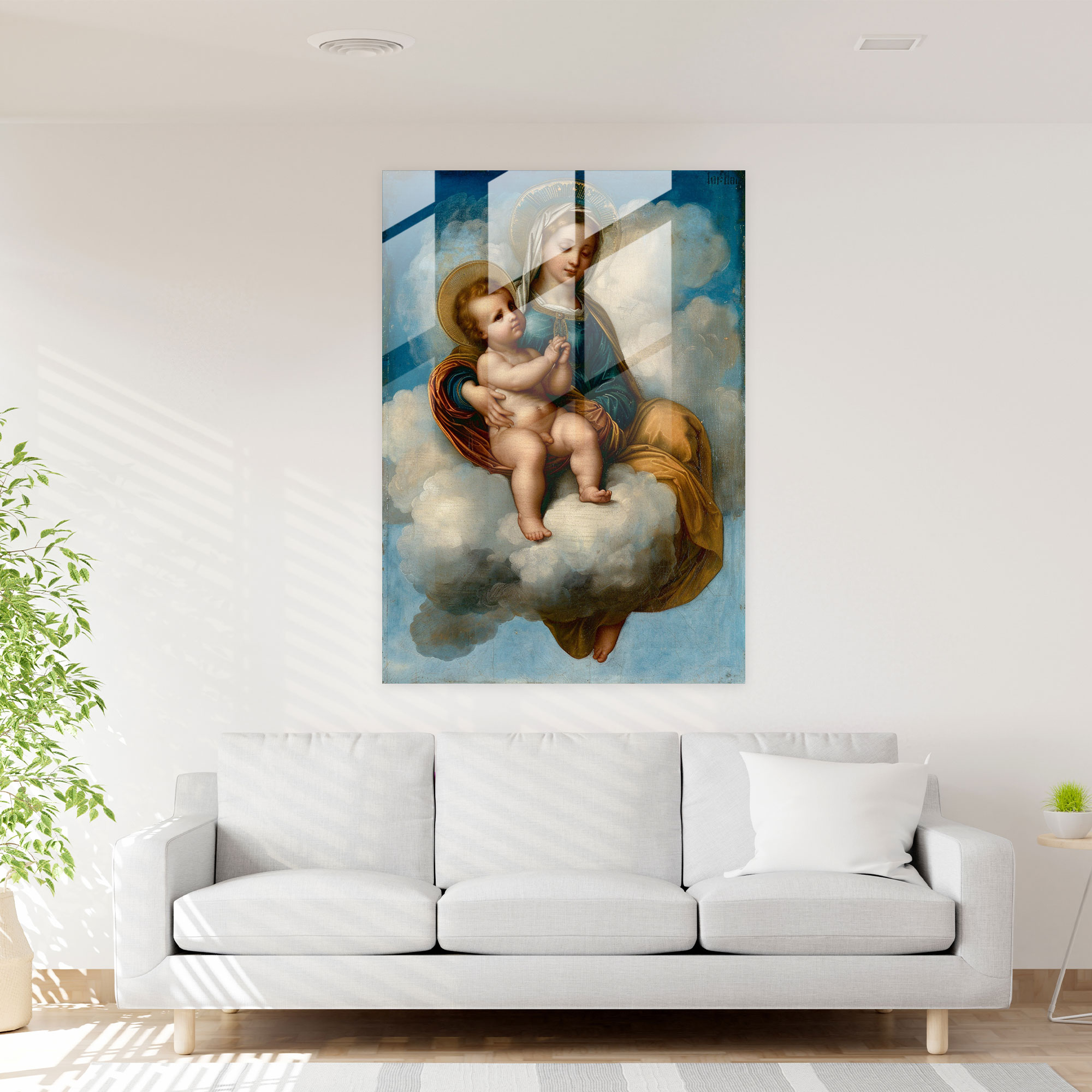 Raffaello Sanzio Efsanevi Cam Duvar Sanatı - Raffaello Sanzio Cam Tablo Cam Duvar Sanatı Cam Sanatı
