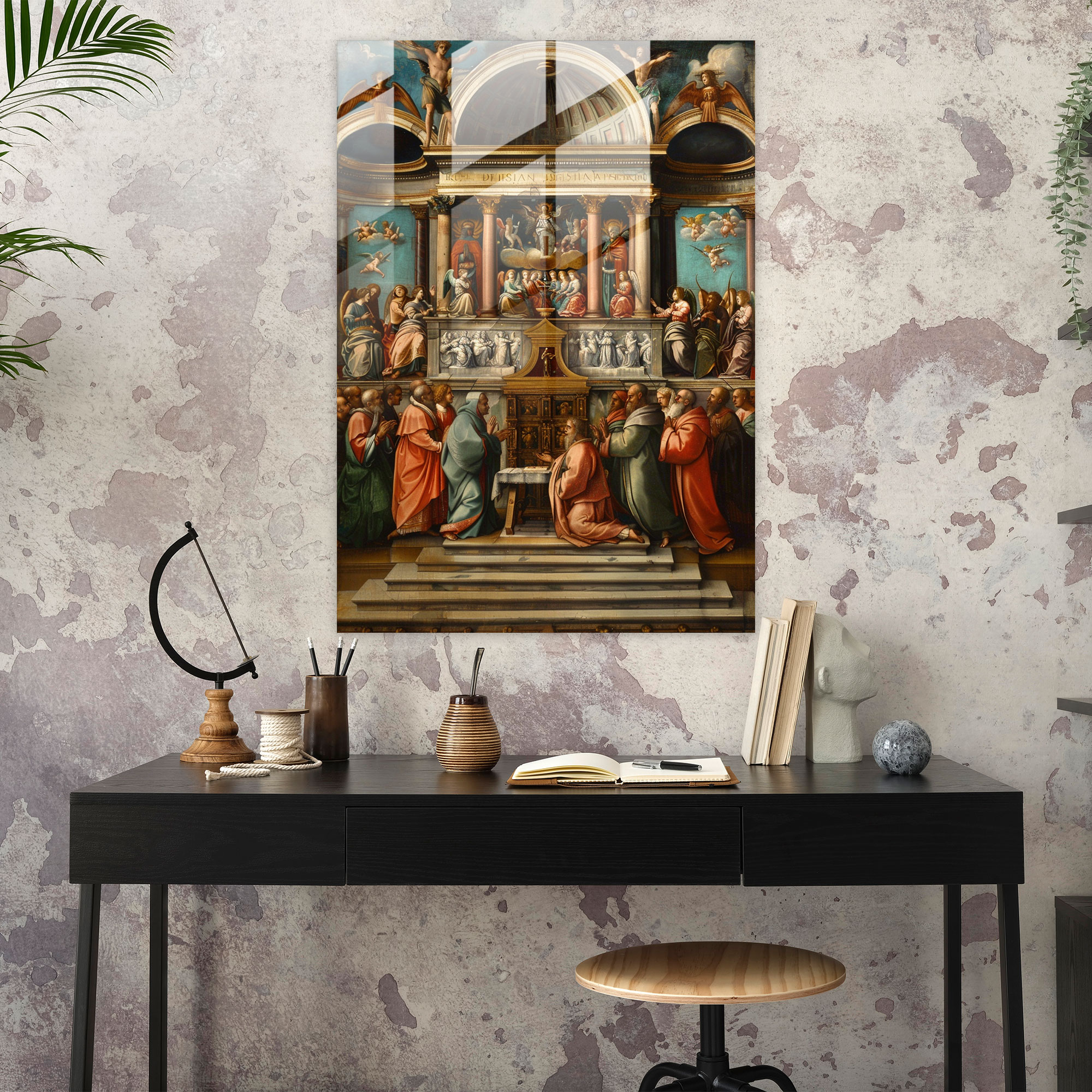 Raffaello Sanzio Dini Cam Dekorasyonu - Modern Sanat Ev Dekorasyonu