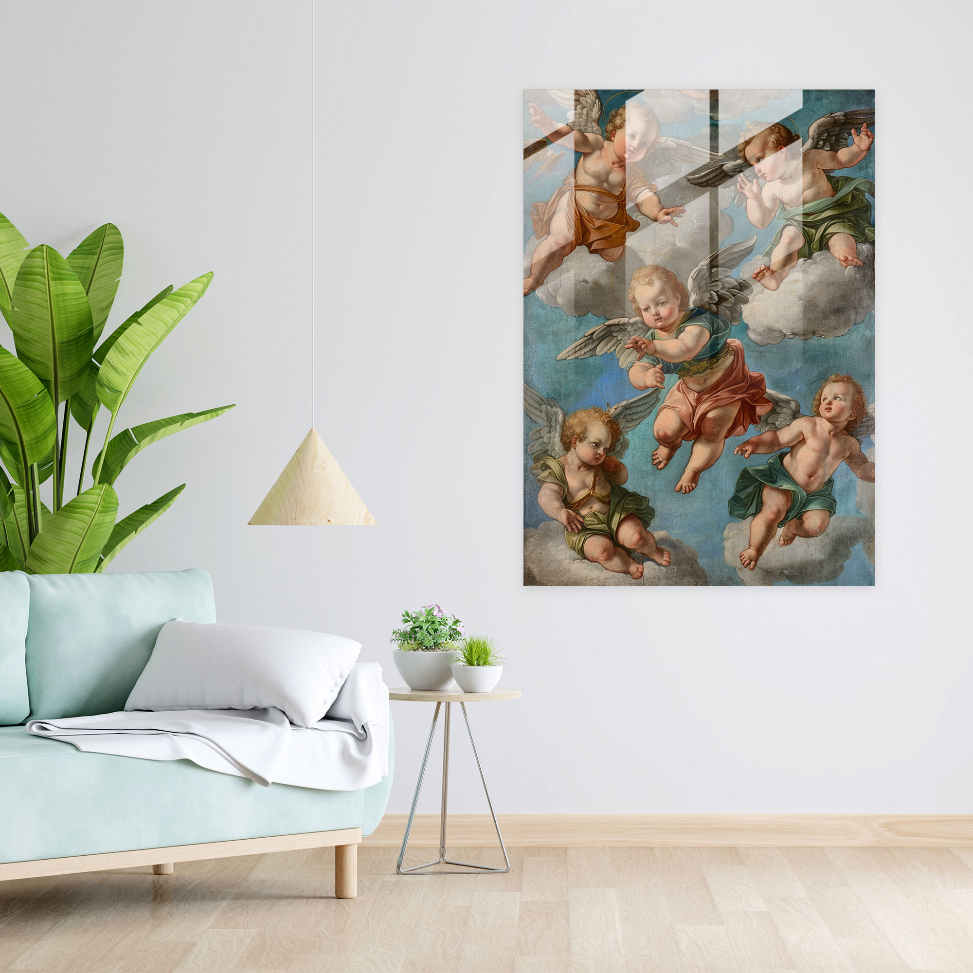 Raffaello Sanzio Cam Tablo Modern Sanat - Ev Dekorasyonu için Raffaello Sanzio Sanatı