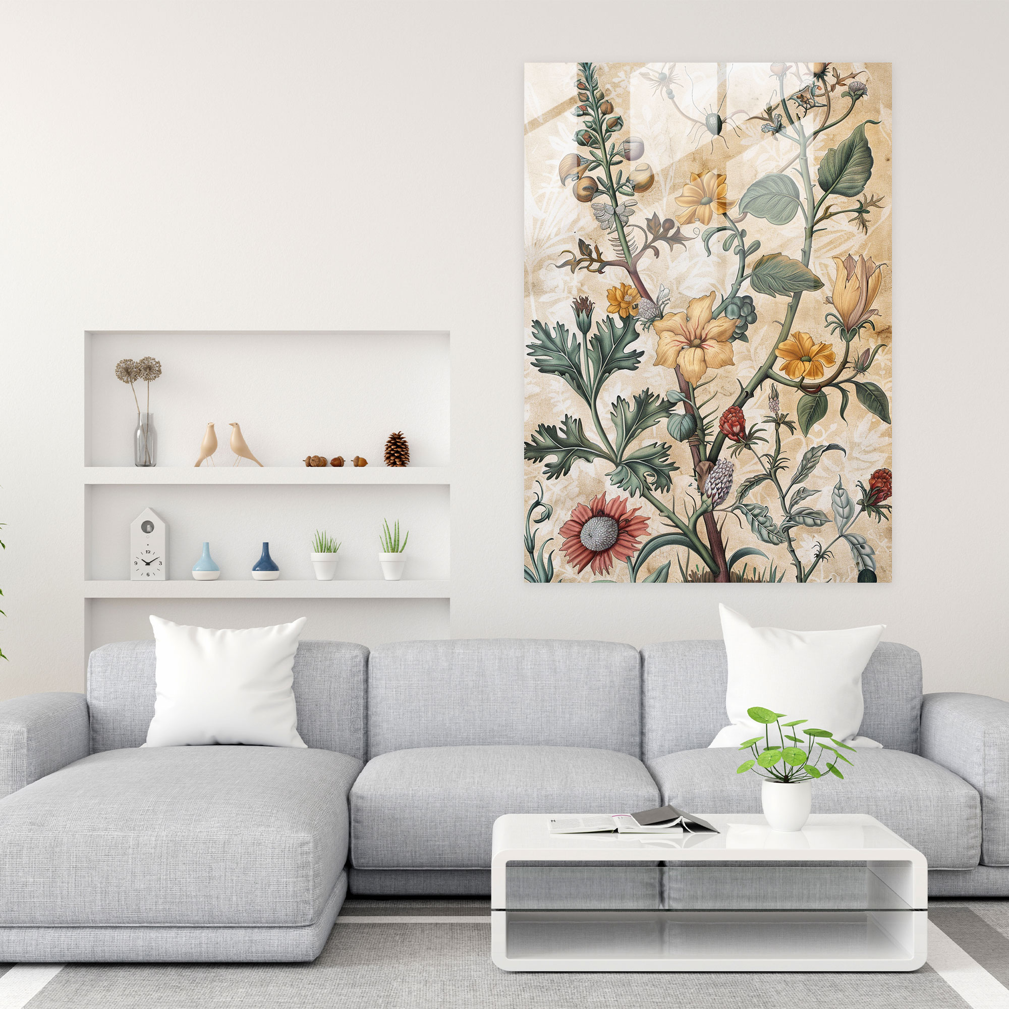 Raffaello Sanzio Glass Wall Art Wall Decoration - Raffaello Sanzio, Renaissance Illustration, Botanical Art, Wall Decoration
