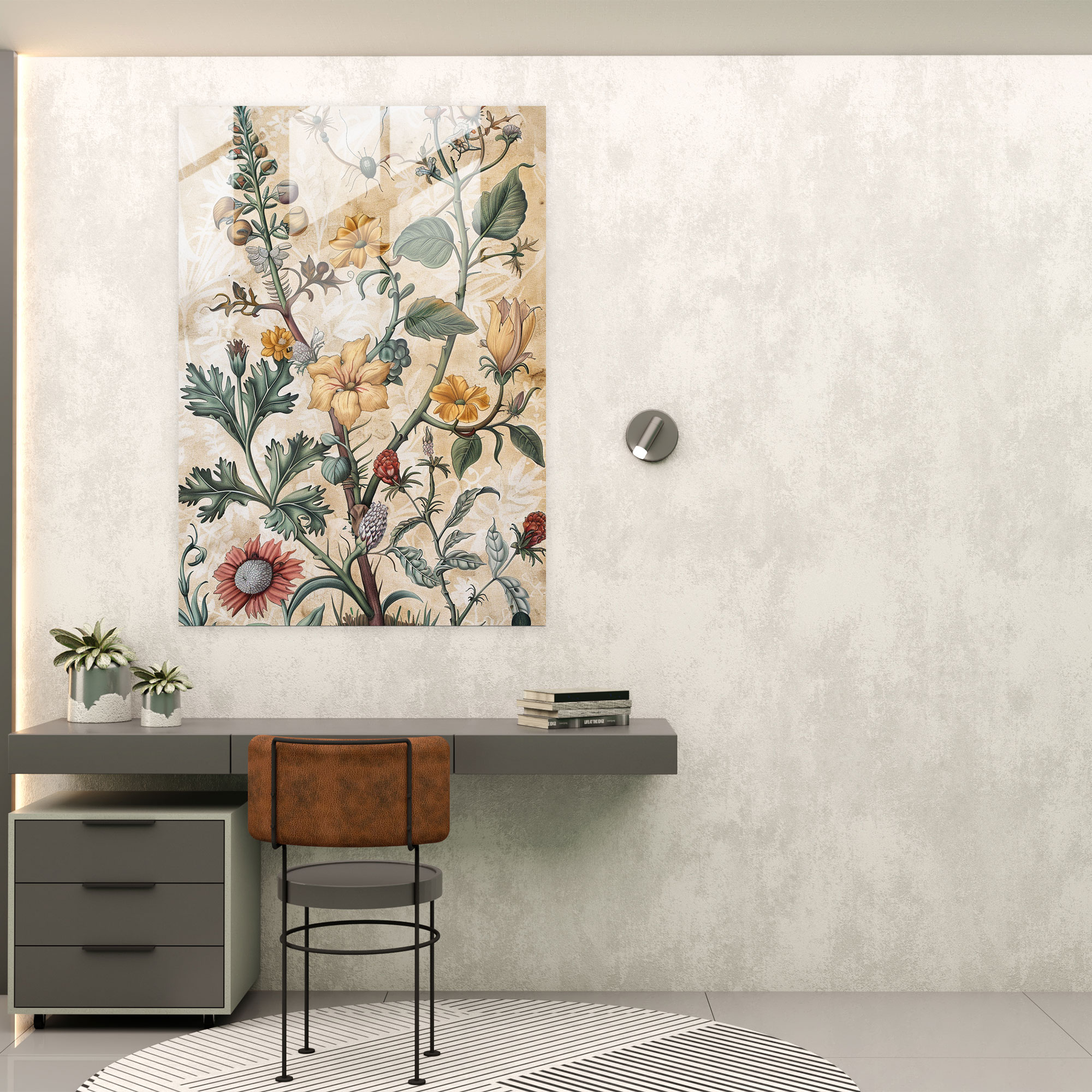 Raffaello Sanzio Glass Wall Art Wall Decoration - Raffaello Sanzio, Renaissance Illustration, Botanical Art, Wall Decoration