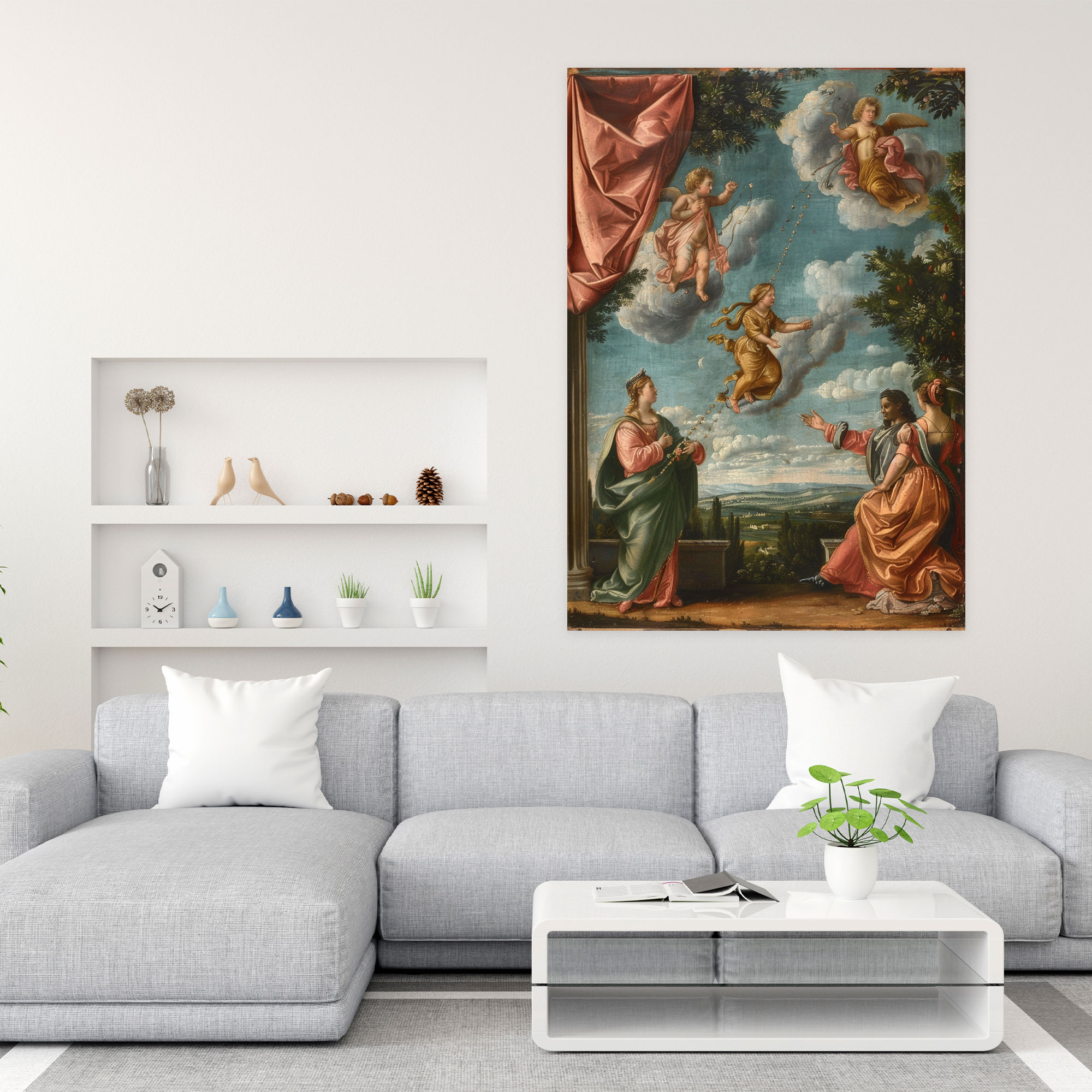 Courtly Drapery Wall Art - Raffaello Sanzio, Canvas Wall Art, Wall Art, Raffaello Sanzio