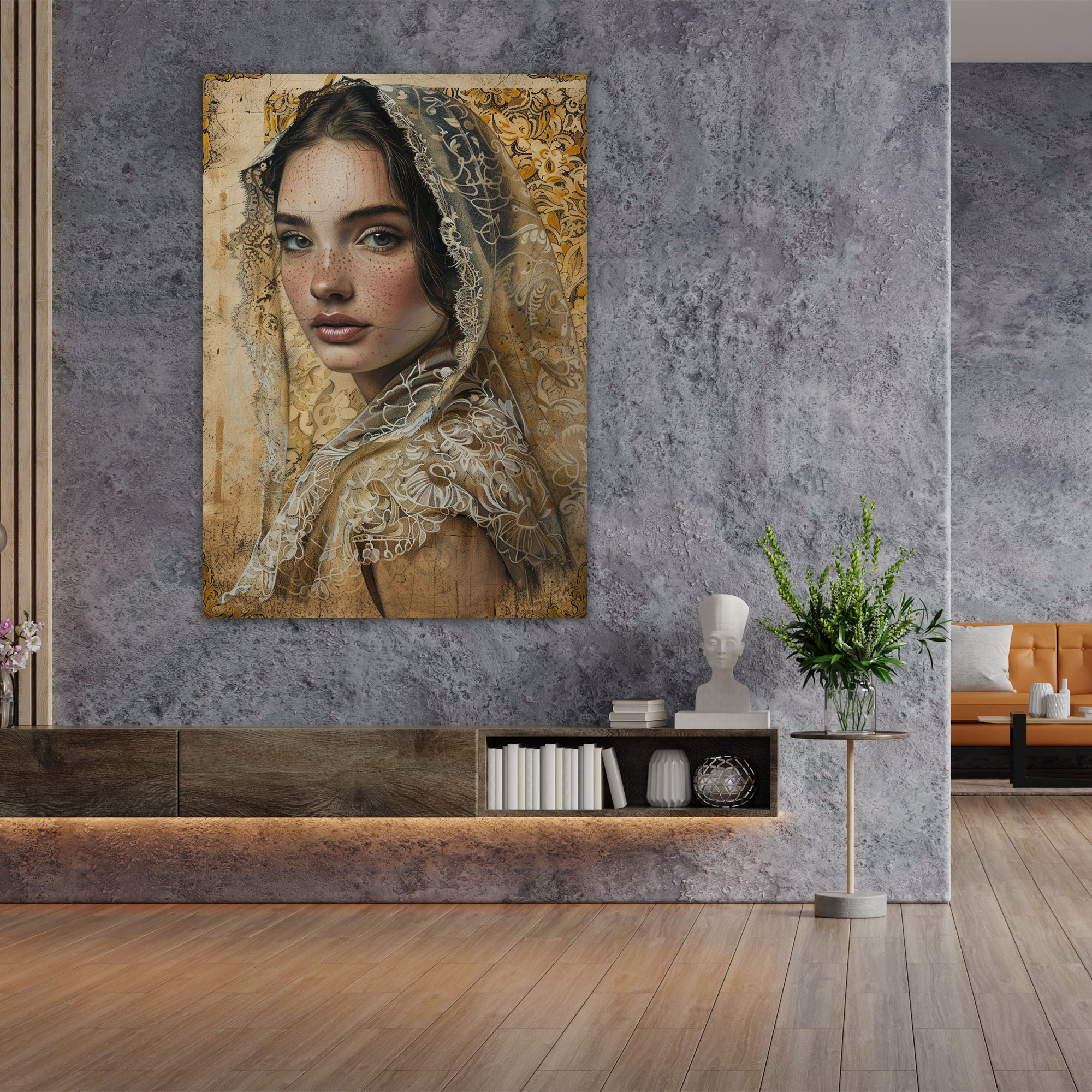 Intricate Portrait Wall Decoration - Raffaello Sanzio, Canvas Wall Art, Raffaello Sanzio, Home Decoration