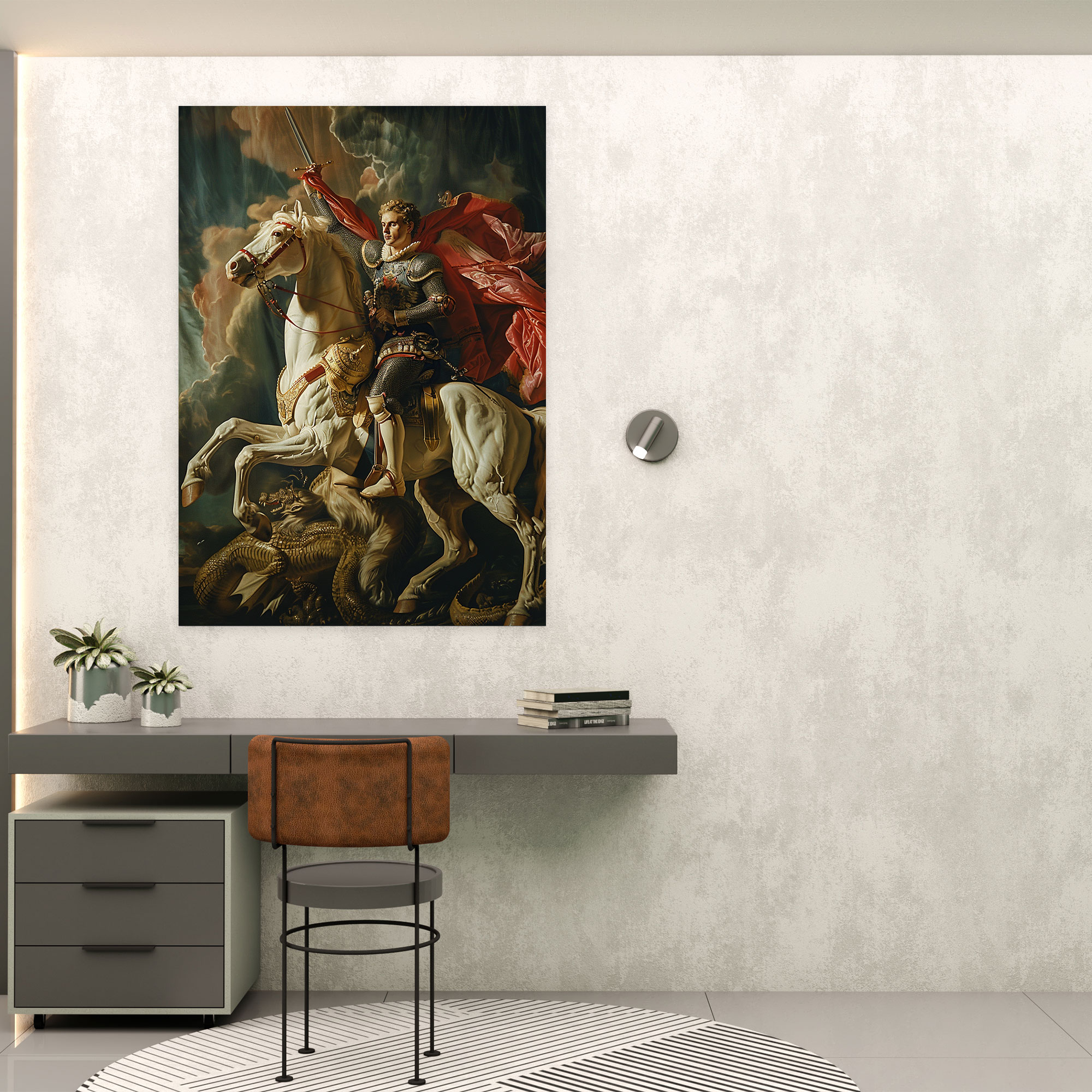 St. George ve Ejderha Duvar Sanatı - Raffaello Sanzio Kanvas Tablo