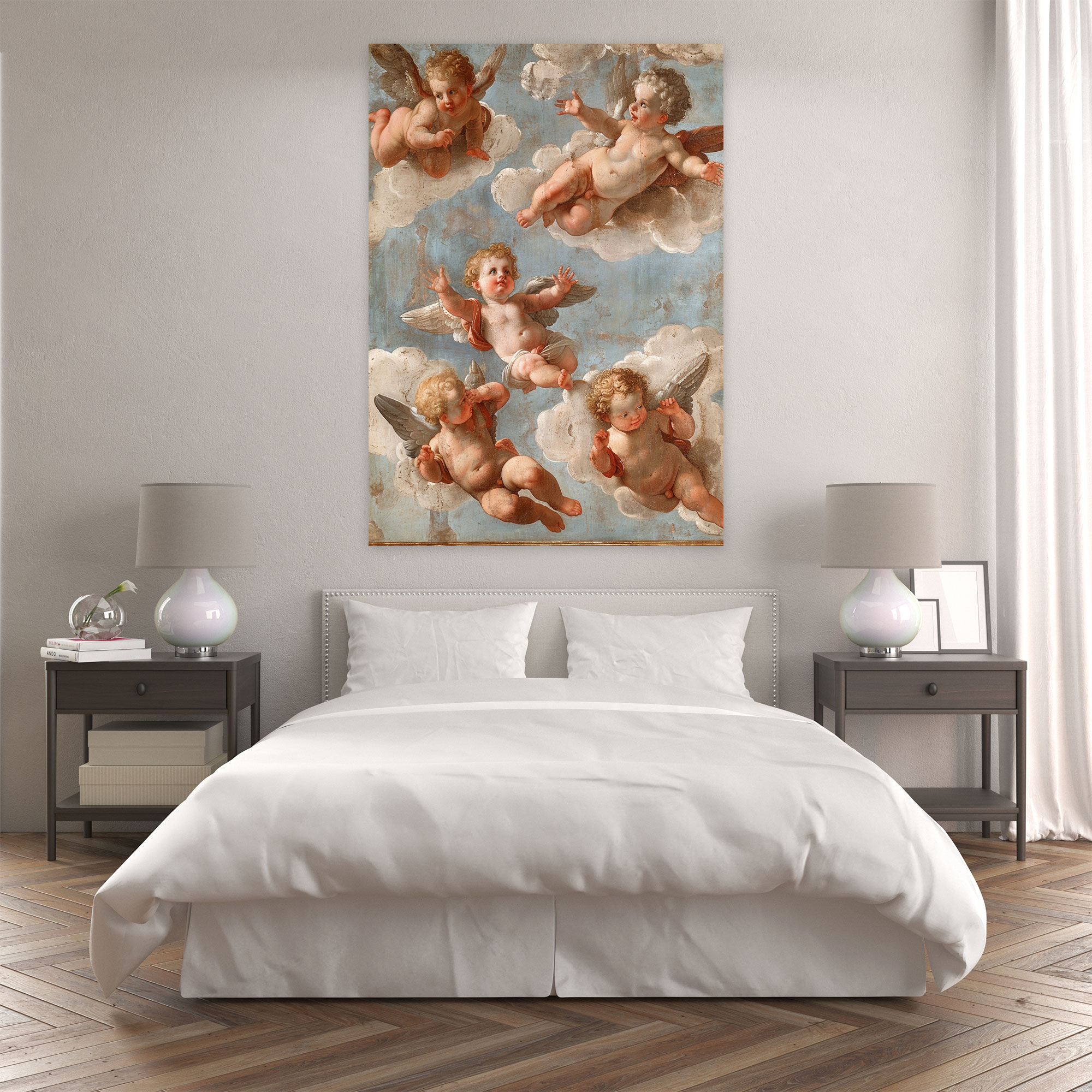 Celestial Cherubs Raffaello Sanzio Wall Decoration - Raffaello Sanzio, Canvas, Home Decoration, Canvas Wall Art