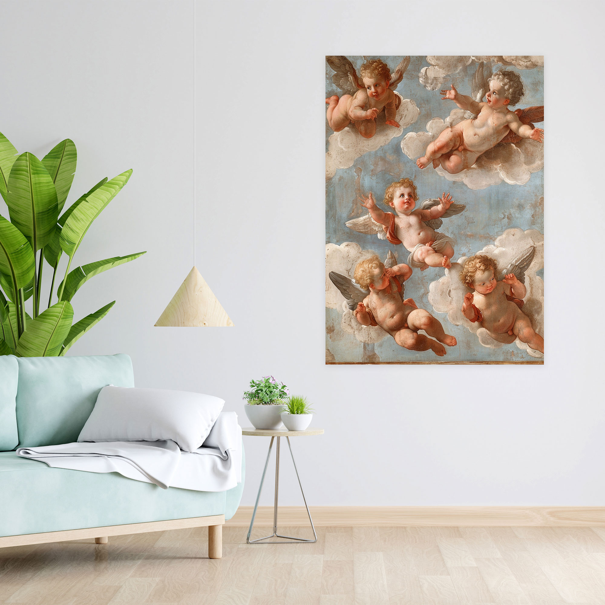 Celestial Cherubs Raffaello Sanzio Wall Decoration - Raffaello Sanzio, Canvas, Home Decoration, Canvas Wall Art