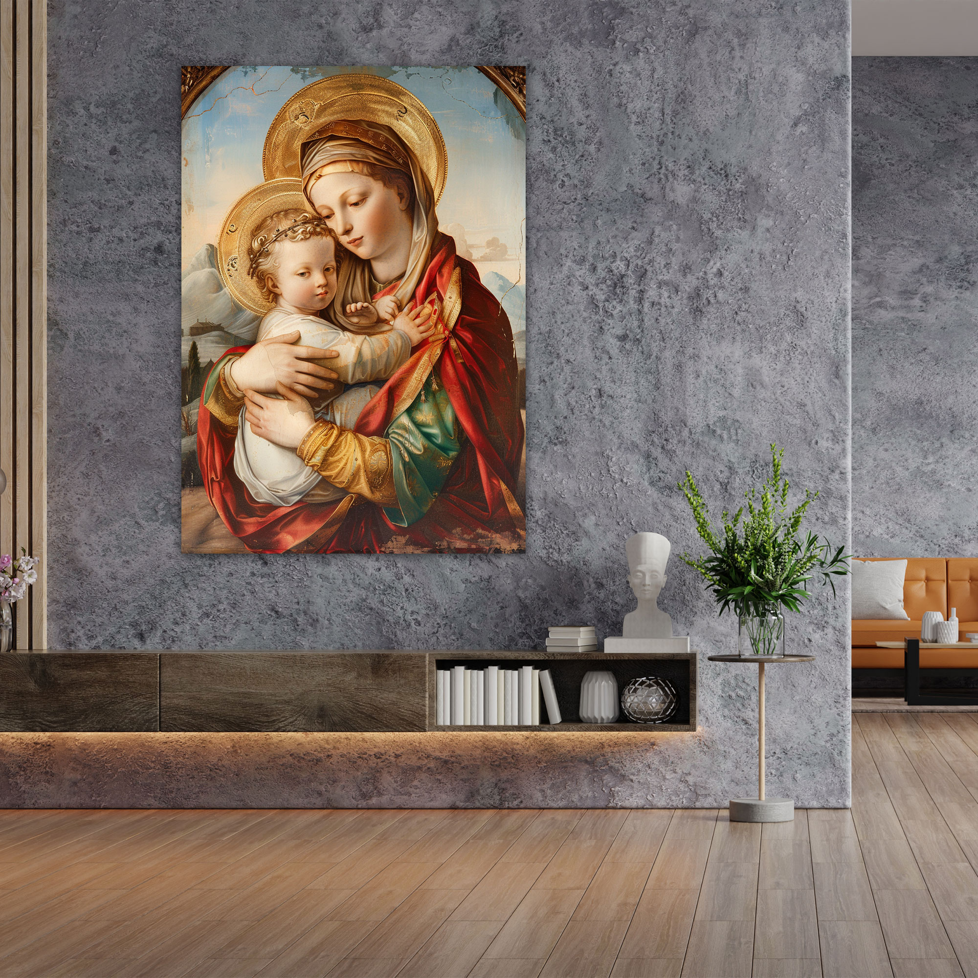 Madonna And Child Raffaello Sanzio Canvas Print - Raffaello Sanzio, Canvas, Home Decoration, Canvas Wall Art
