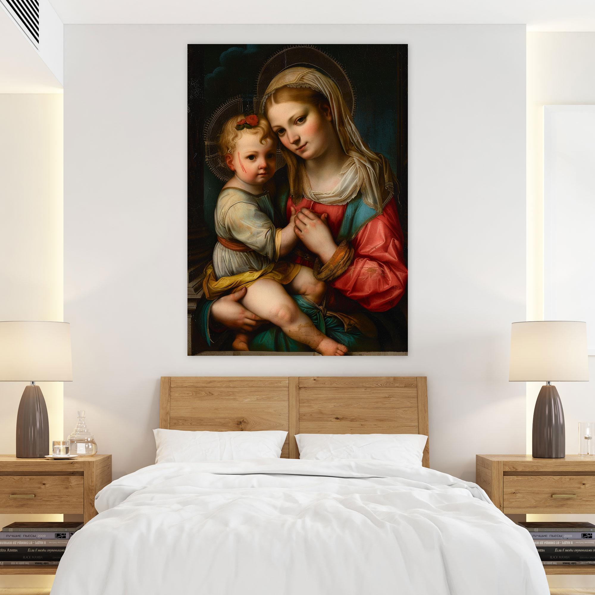 Raffaello Sanzio Duvar Sanatı - Meryem Ana ve Çocuk - Duvar Dekorasyonu Kanvas Tablo
