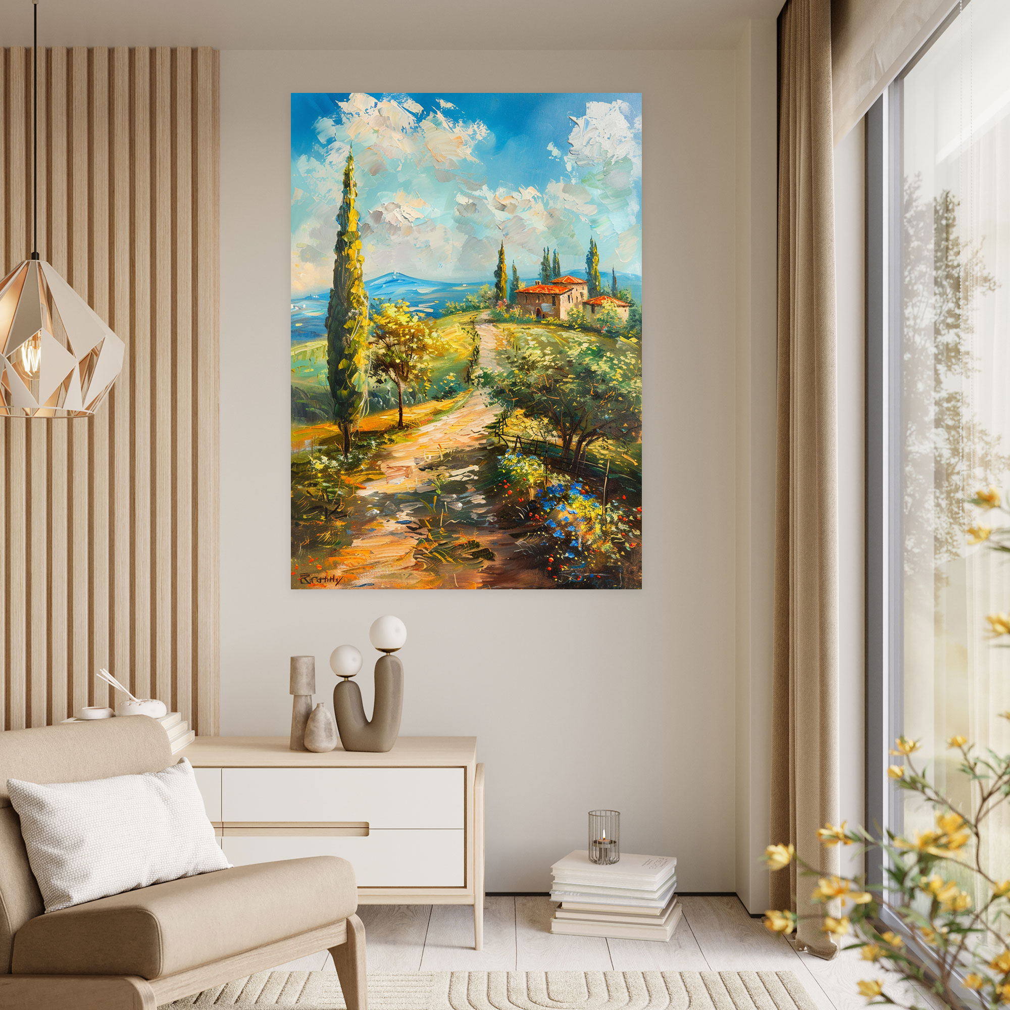 Italian Countryside Canvas Print Inspired By Raffaello Sanzio - Raffaello Sanzio, Wall Art, Home Decoration, Raffaello Sanzio