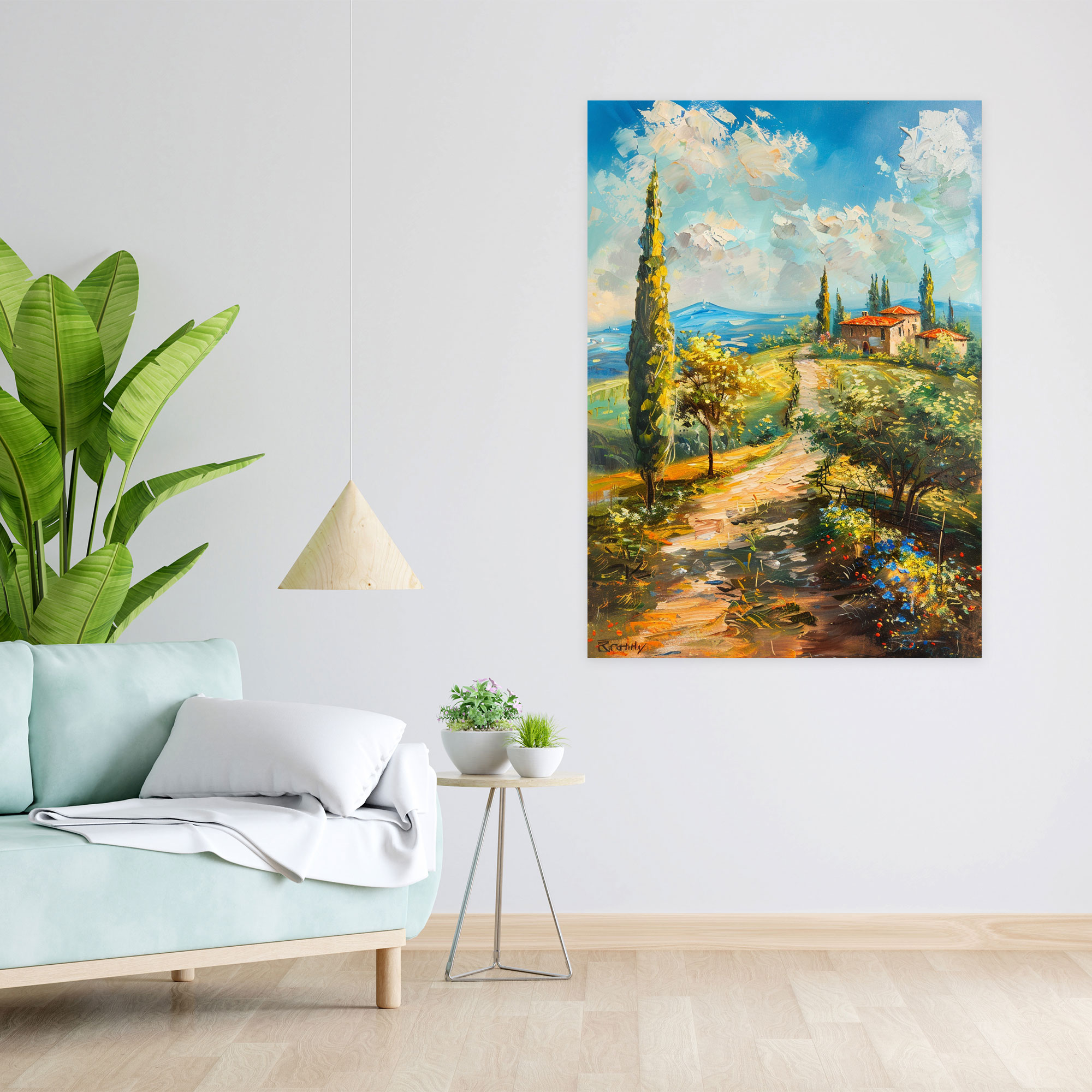 Italian Countryside Canvas Print Inspired By Raffaello Sanzio - Raffaello Sanzio, Wall Art, Home Decoration, Raffaello Sanzio