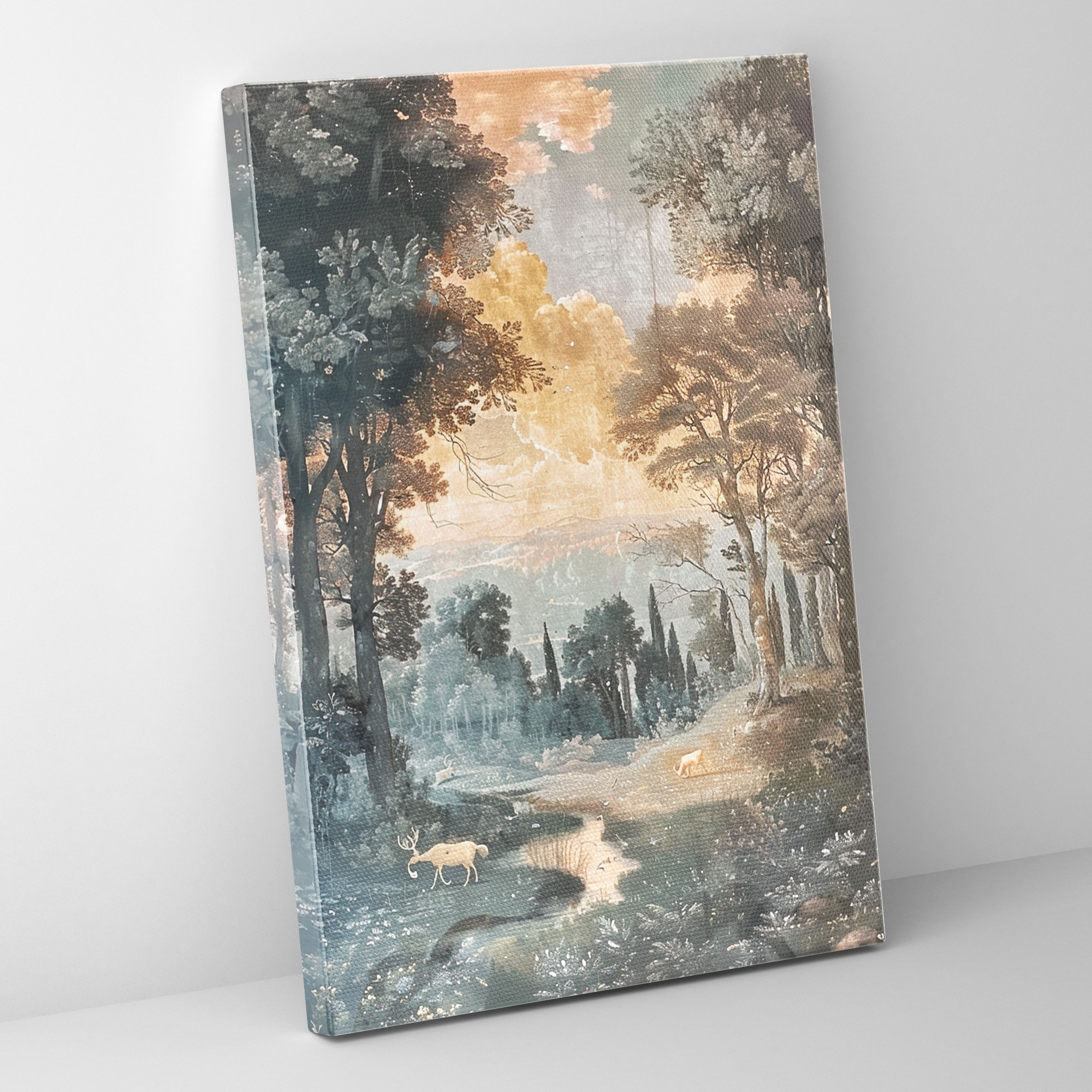 Efsanevi Manzara Kanvas Tablo - Raffaello Sanzio Pastel Tonlar Ev Dekorasyonu