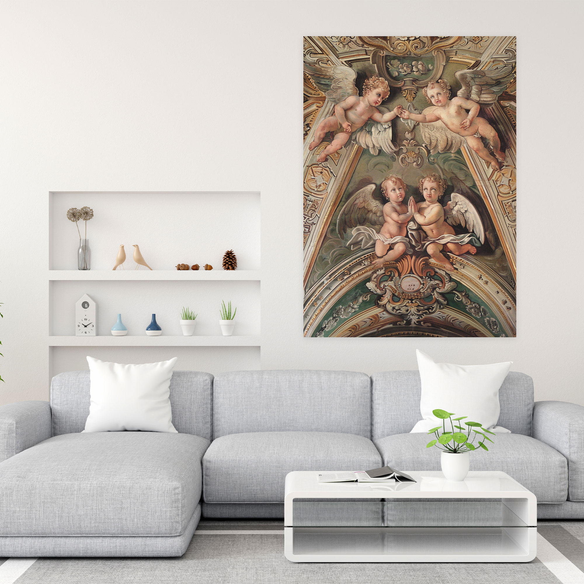 Intricate Angelic Patterns Wall Art - Raffaello Sanzio, Canvas Print, Rich Colors, Raffaello Sanzio