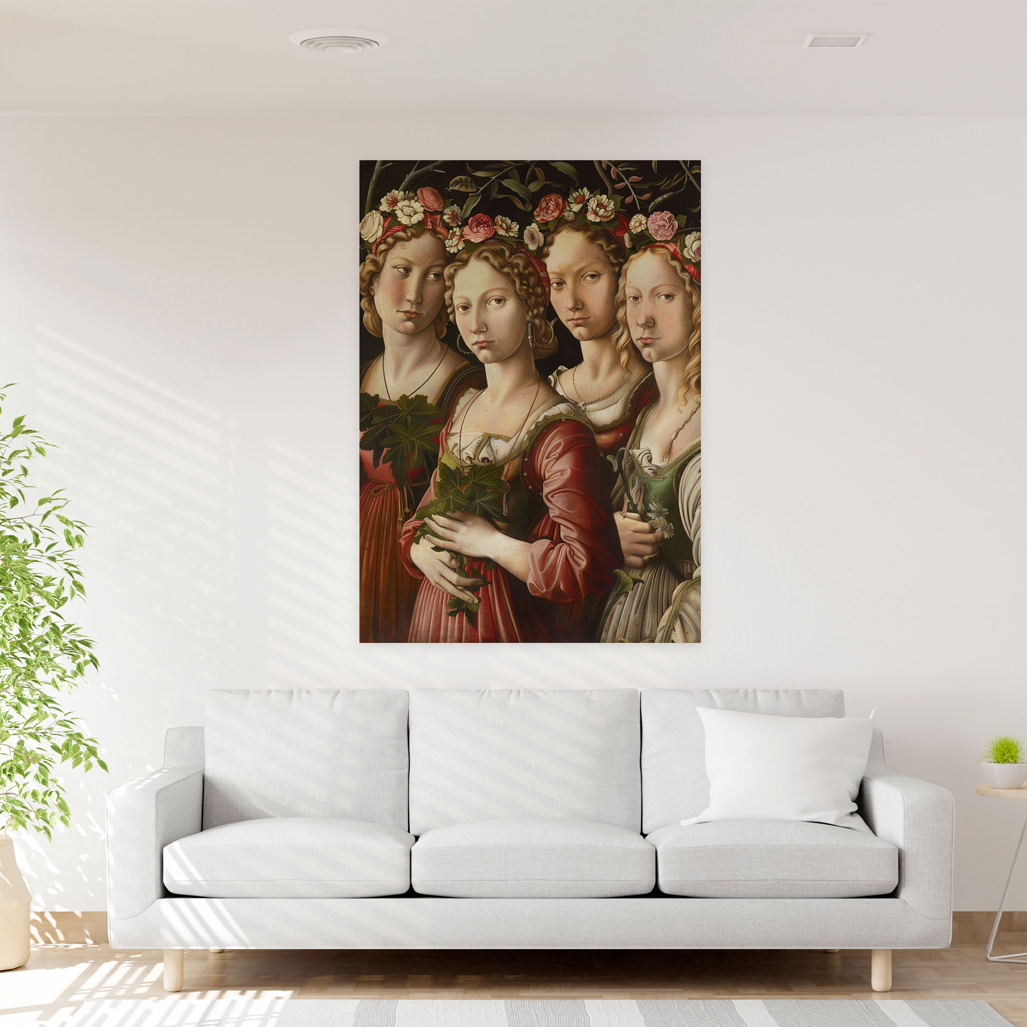 Women In Garden Canvas Print - Raffaello Sanzio, Wall Decoration, Wall Art, Canvas Wall Art