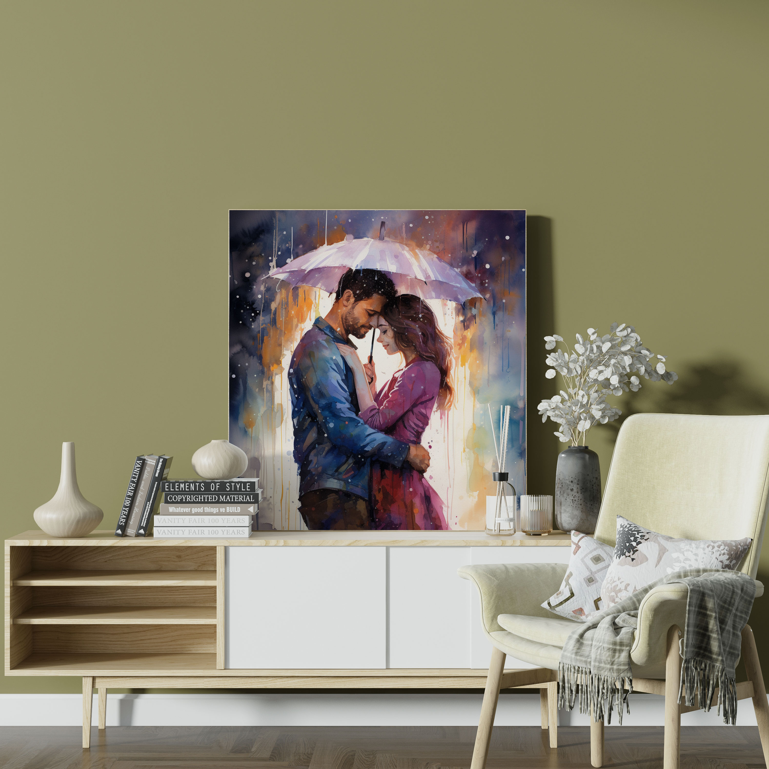 Rainy Day Canvas Print Wall Art - Rain, Umbrella, Rain, Canvas