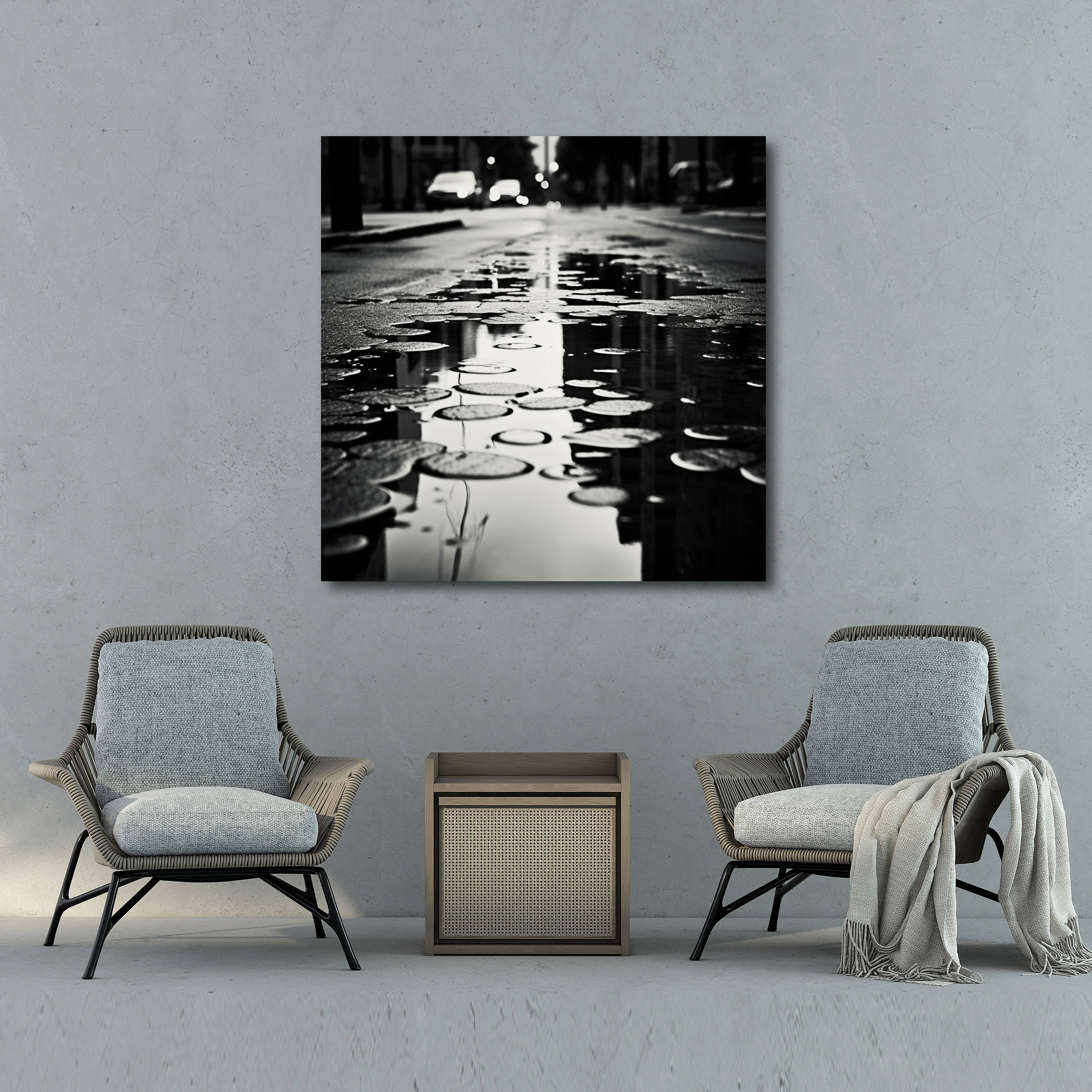 City Rain Canvas Print Wall Art - Rain, Wall Art, Home Decoration, Photograph