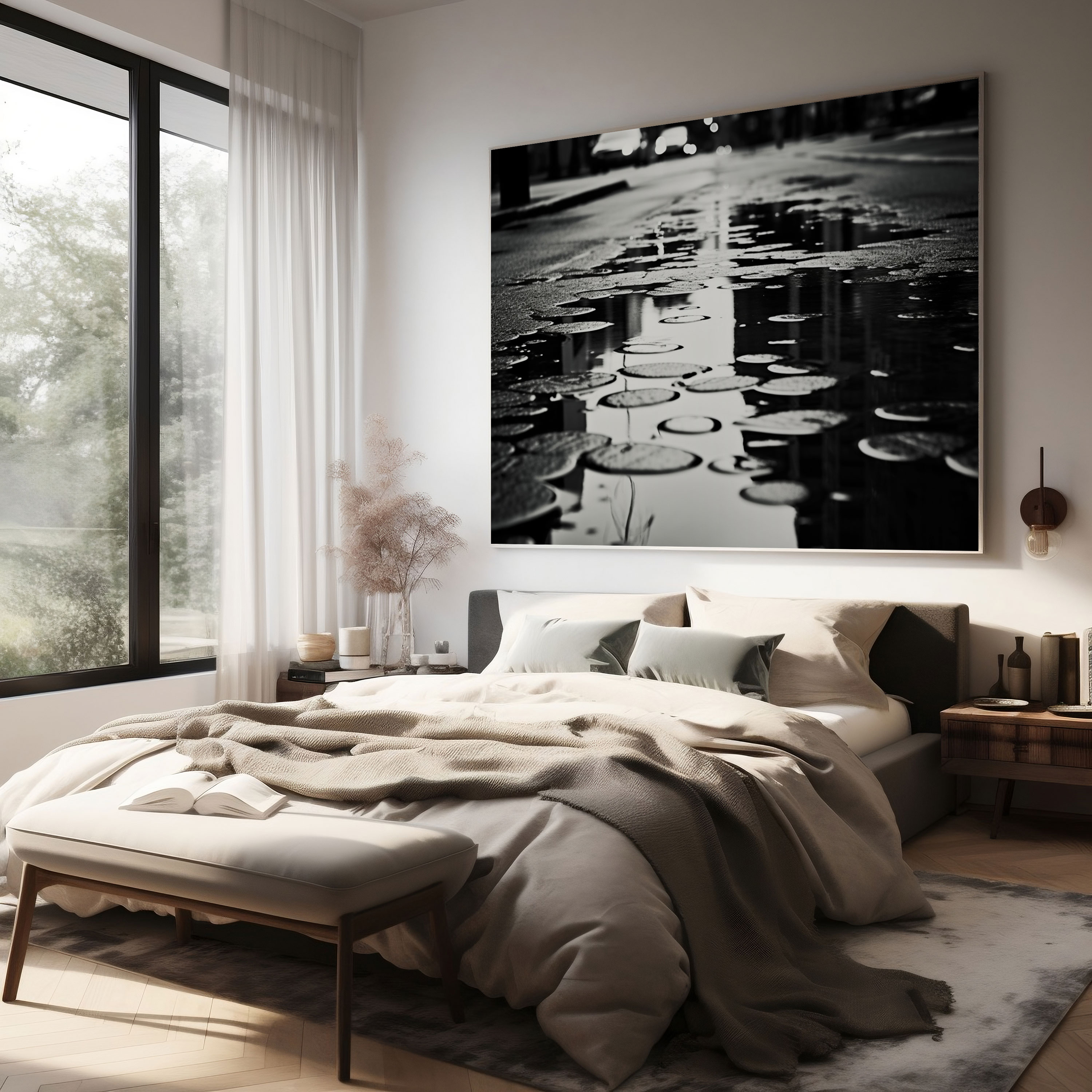 City Rain Canvas Print Wall Art - Rain, Wall Art, Home Decoration, Photograph