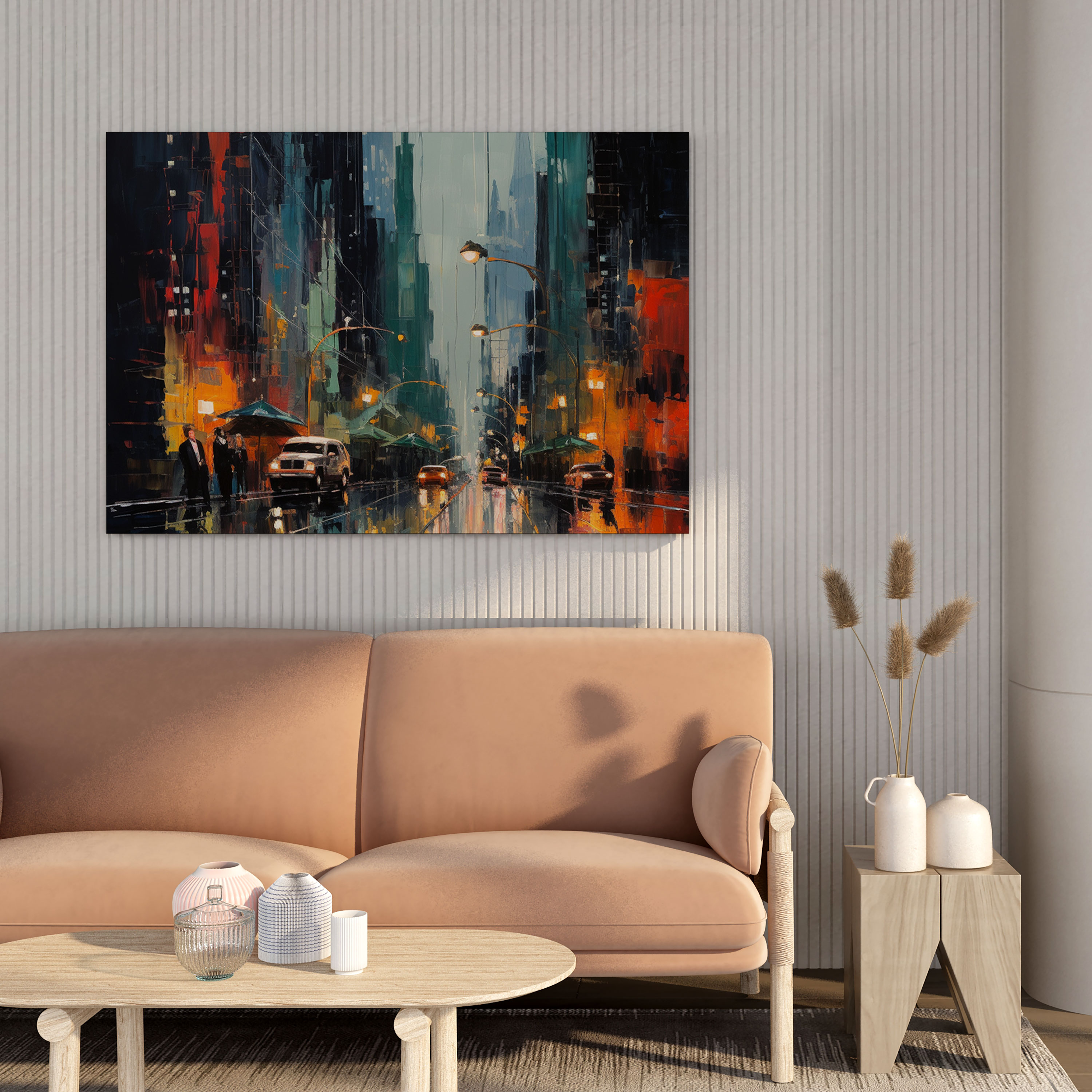 City Rain Canvas Print Wall Art - Rain, Wall Art, Home Decoration, Canvas