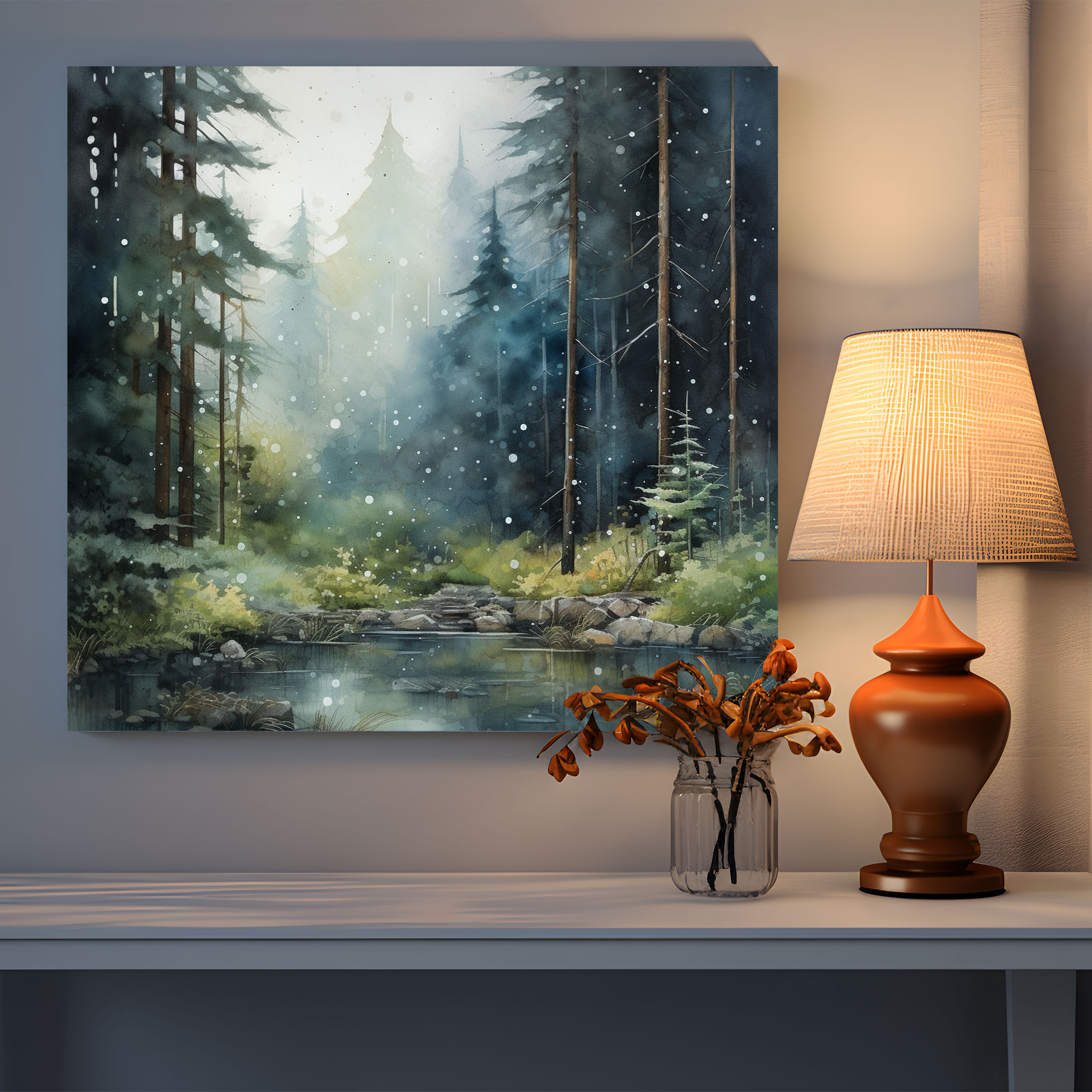 Tranquil Rainforest Canvas Print Wall Art - Rain, Canvas Wall Art, Home Decoration, Canvas Print