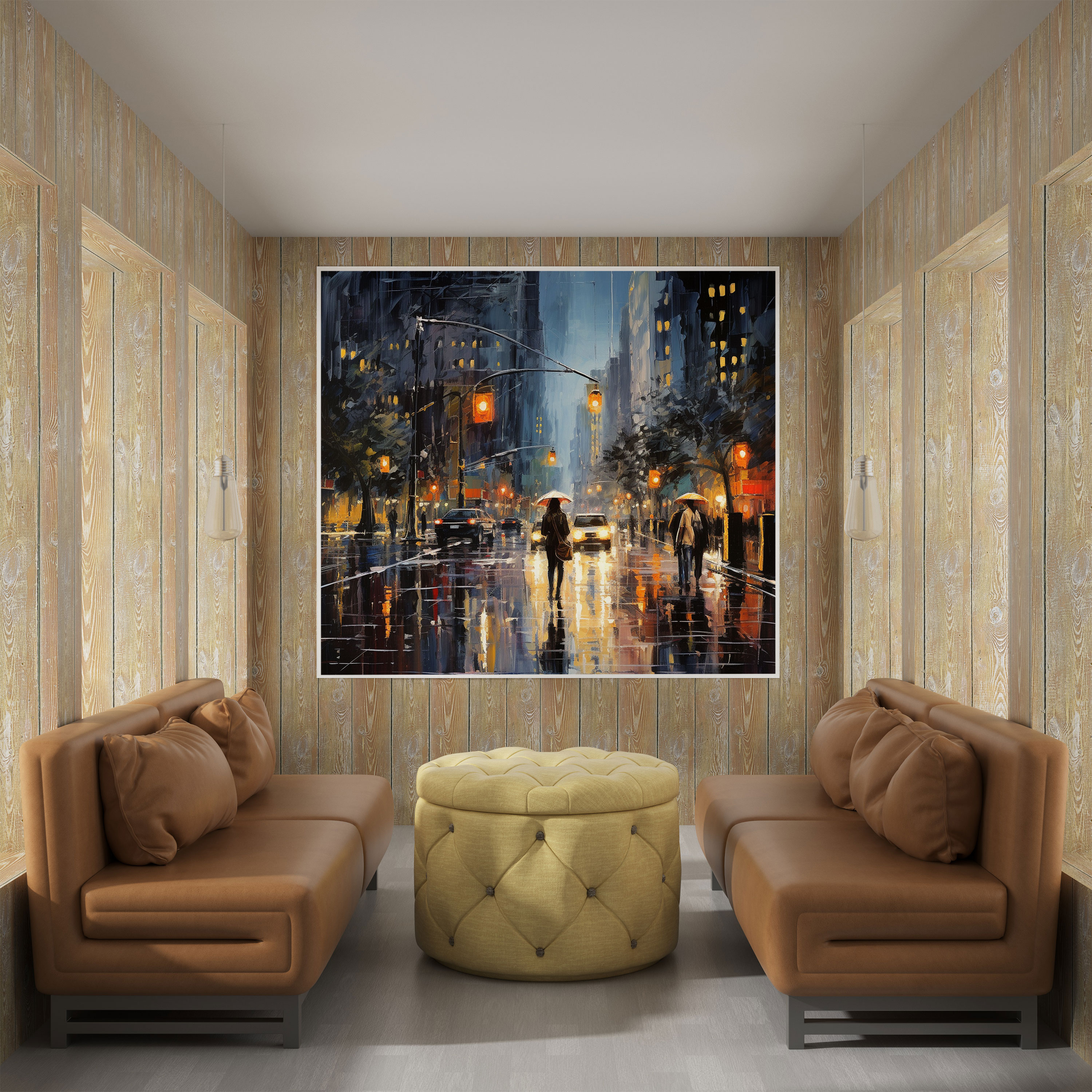 Glistening Rain Canvas Print Wall Decoration - Rain, Canvas Wall Art, Wall Art, City Street