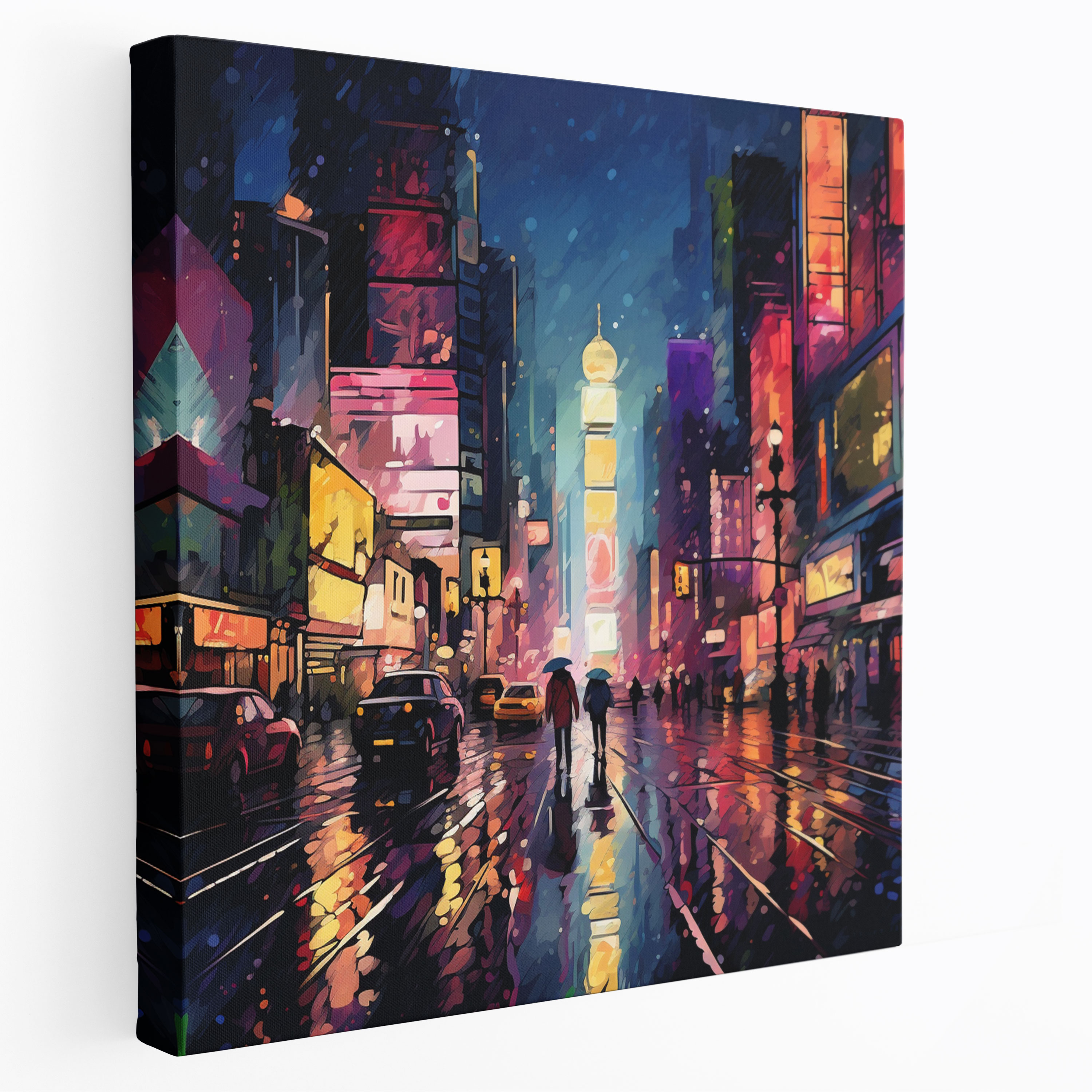 City Rain Canvas Print - Rain, Canvas Print, Modern, Digital Illustration