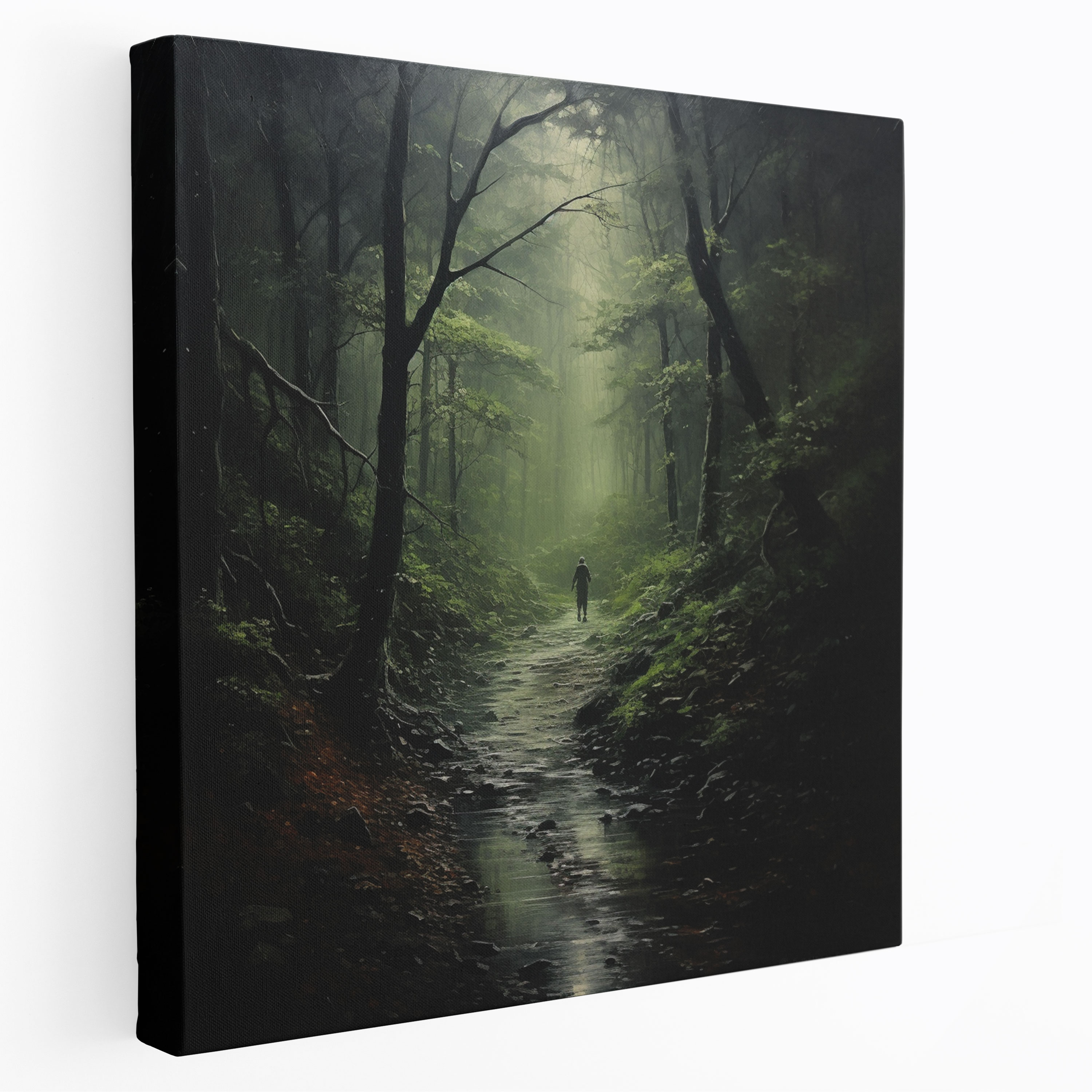 Enchanted Rainforest Canvas Print - Rain, Rainy Forest Scene, Canvas Wall Art, Oil Painting