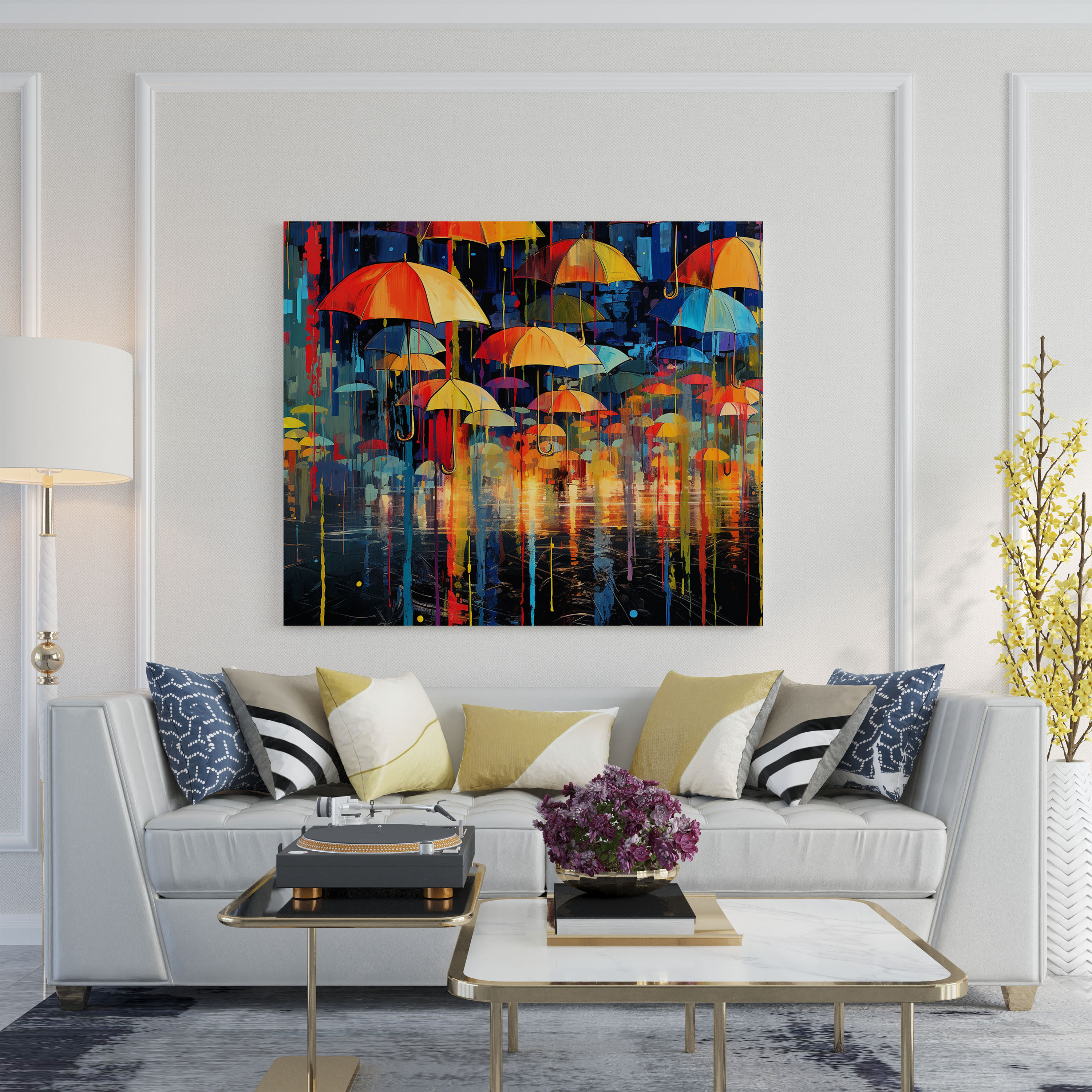 Cheerful Rain Canvas Print - Rain, Canvas Print, Raindrops, Wall Art