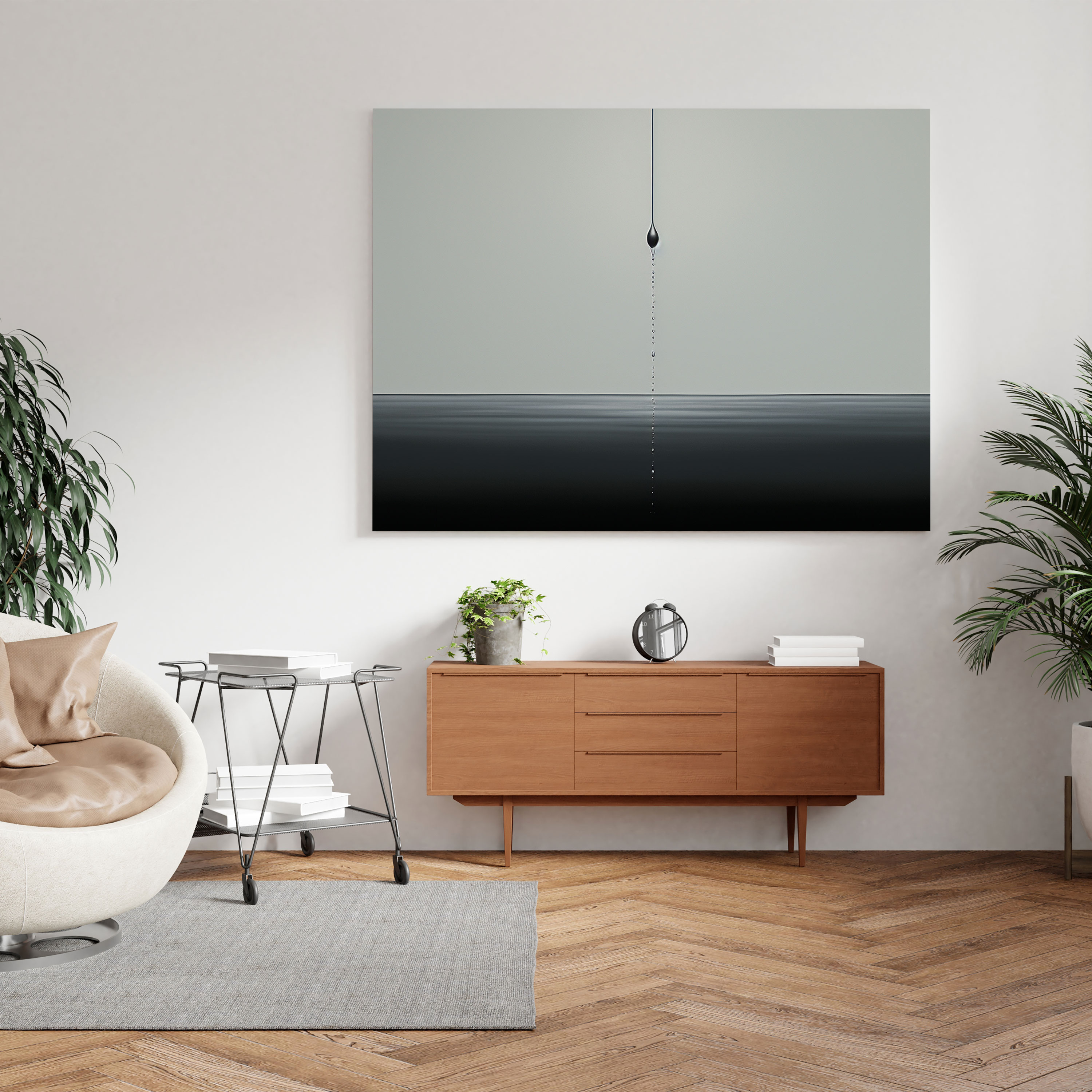 Falling Raindrop Canvas Print - Rain, Canvas Wall Art, Simplicity, Home Decoration