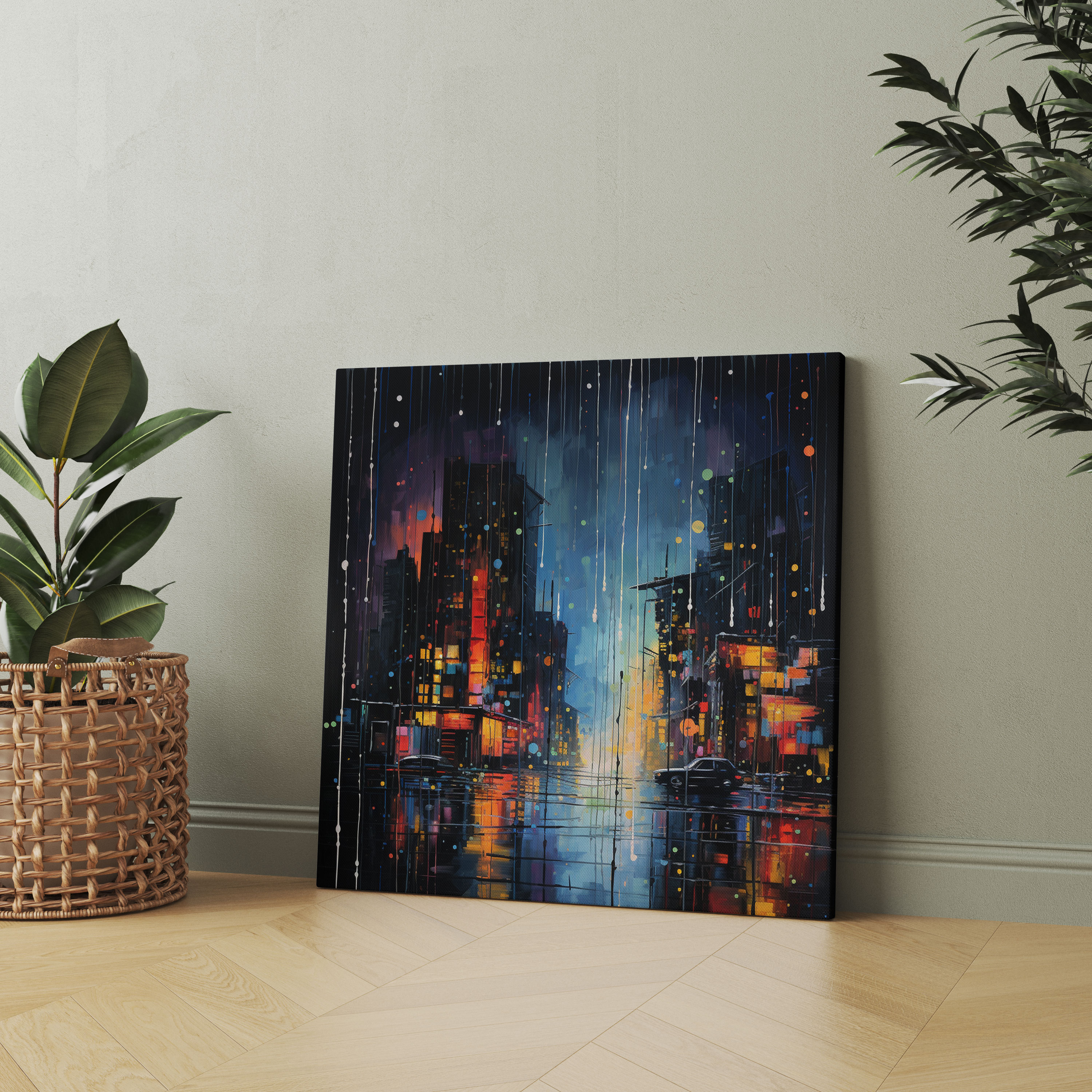 Rain Canvas Print - Rain, Canvas, Rain Canvas Print, Night