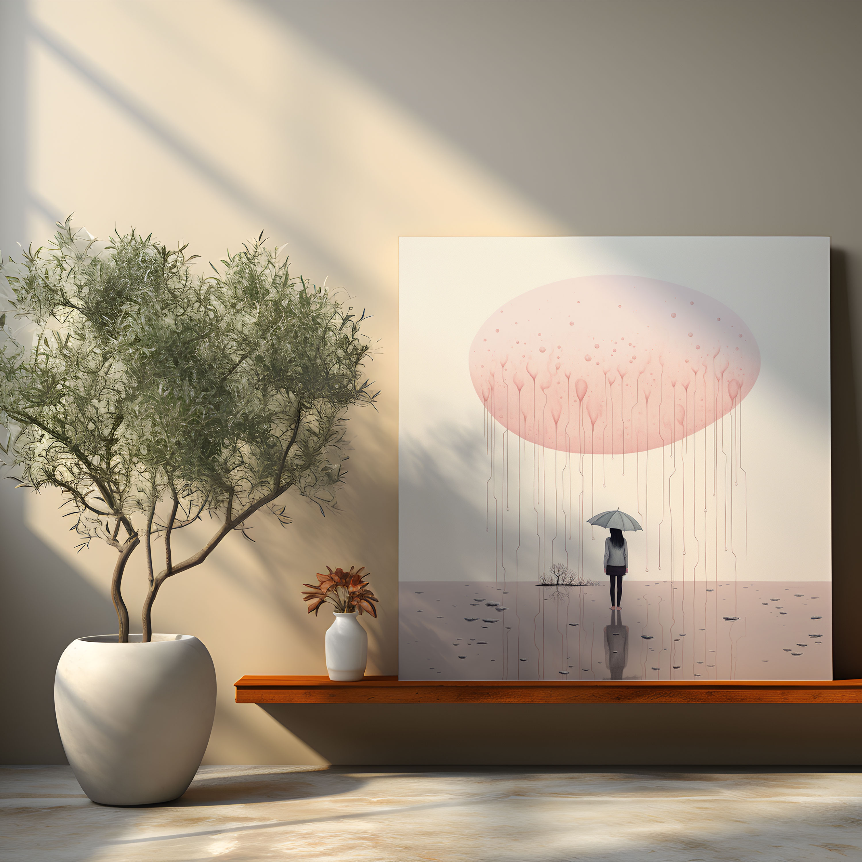 Rainy Days Canvas Print - Rain, Canvas Wall Art, Tranquil, Wall Decoration