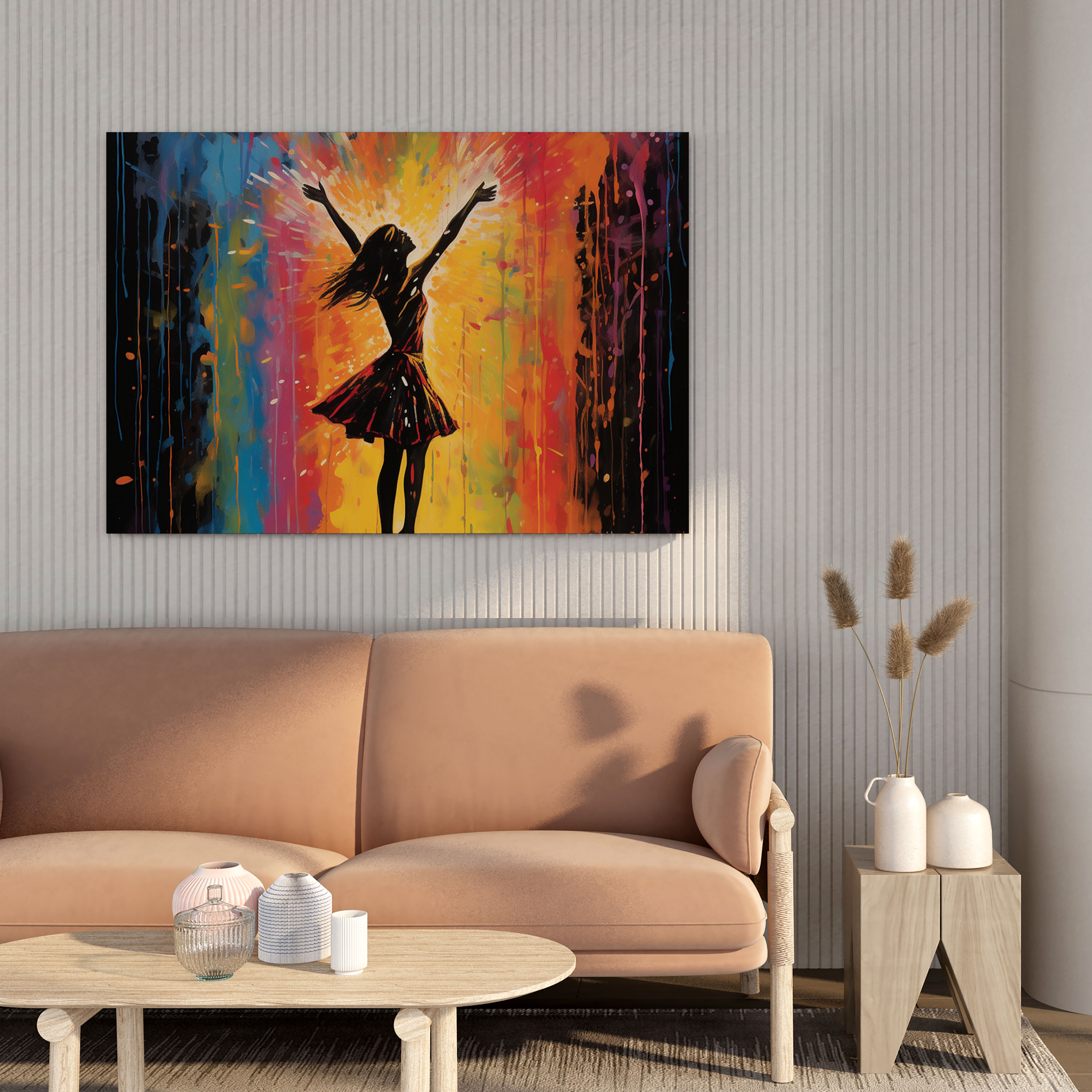Rain Dance Wall Art - Rain, Colorful Raindrops, Artistic Flair, Vibrant